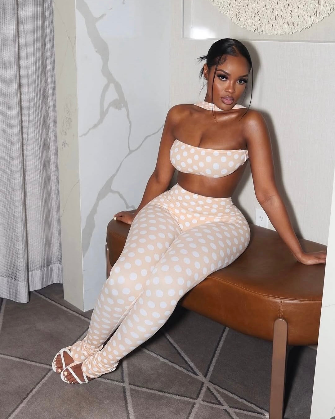 Élodie Polka Dot Two Piece Pant Set