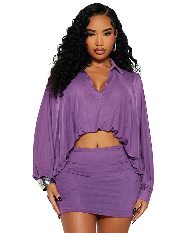 Femme Drape Mini Skirt Set