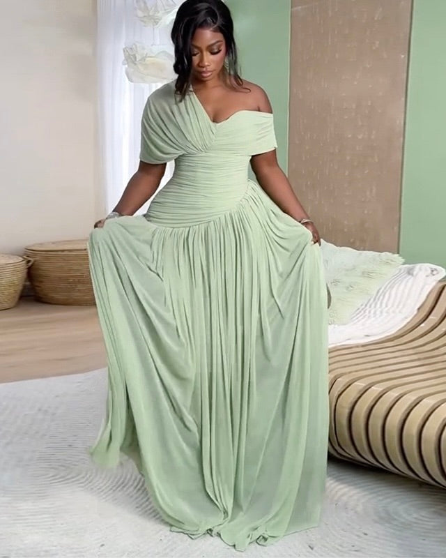 Riviera Pleated Maxi Dress
