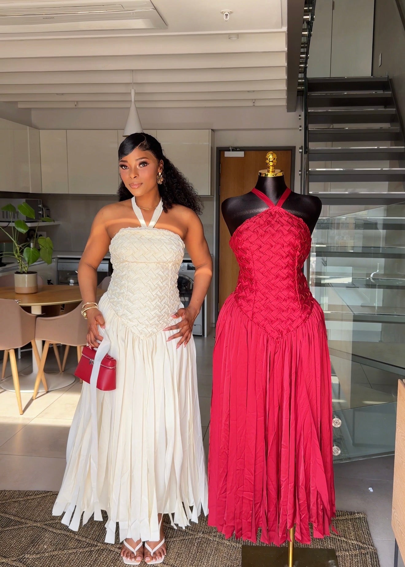 Amara Woven Halter Maxi Dress