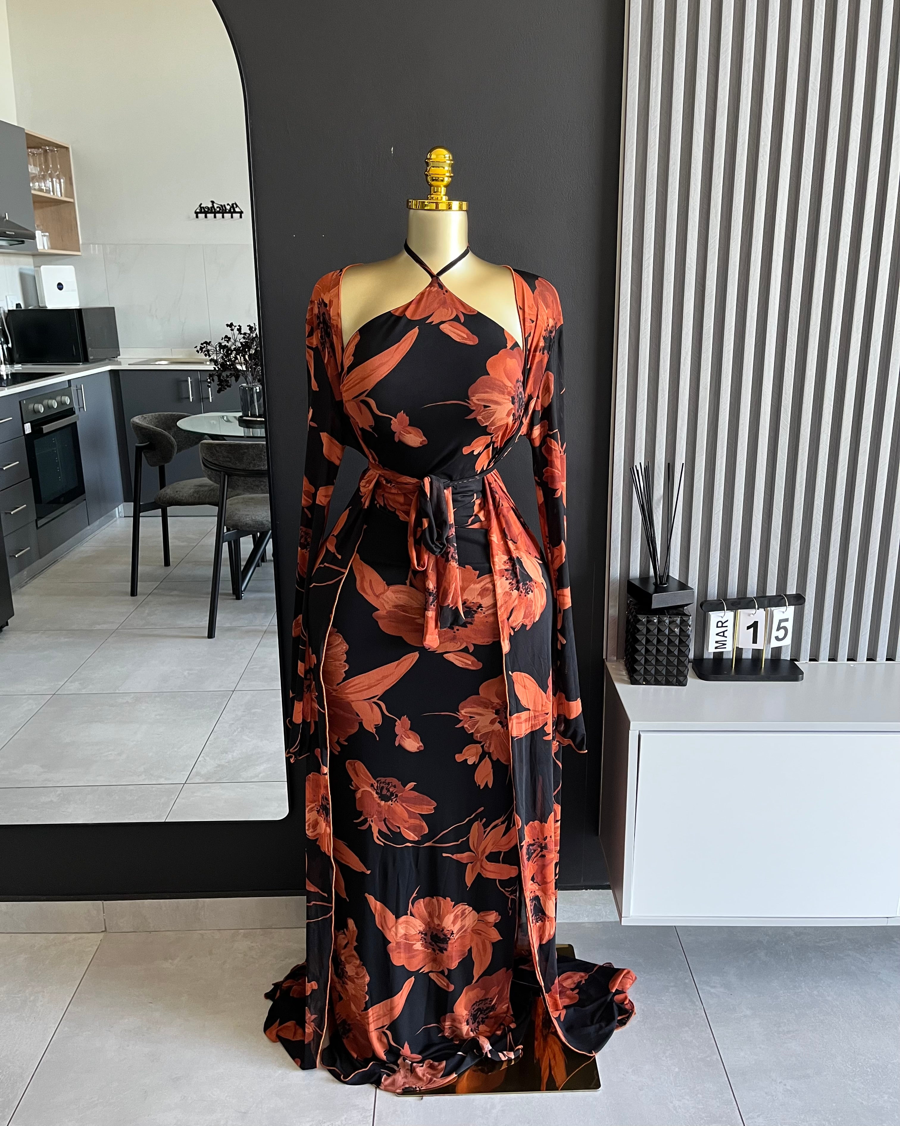 Aurelia Floral Mesh Maxi Dress