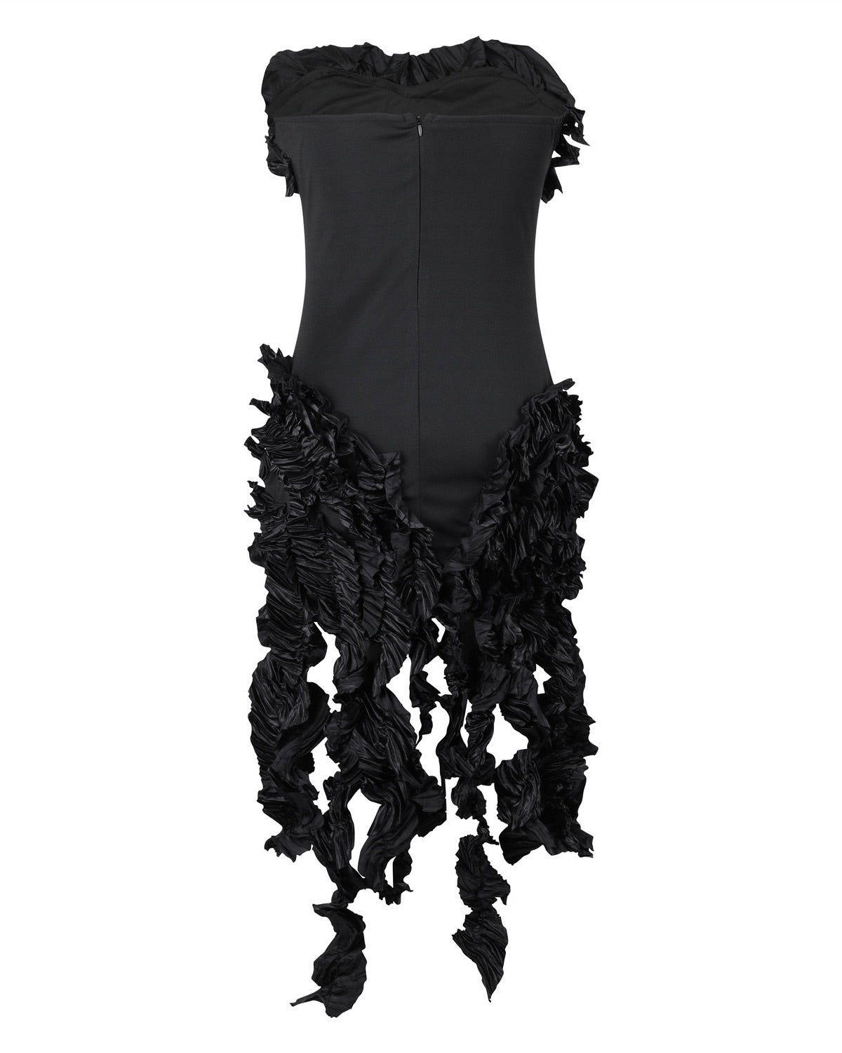 Nellie Ruffle Strapless Statement Dress Black