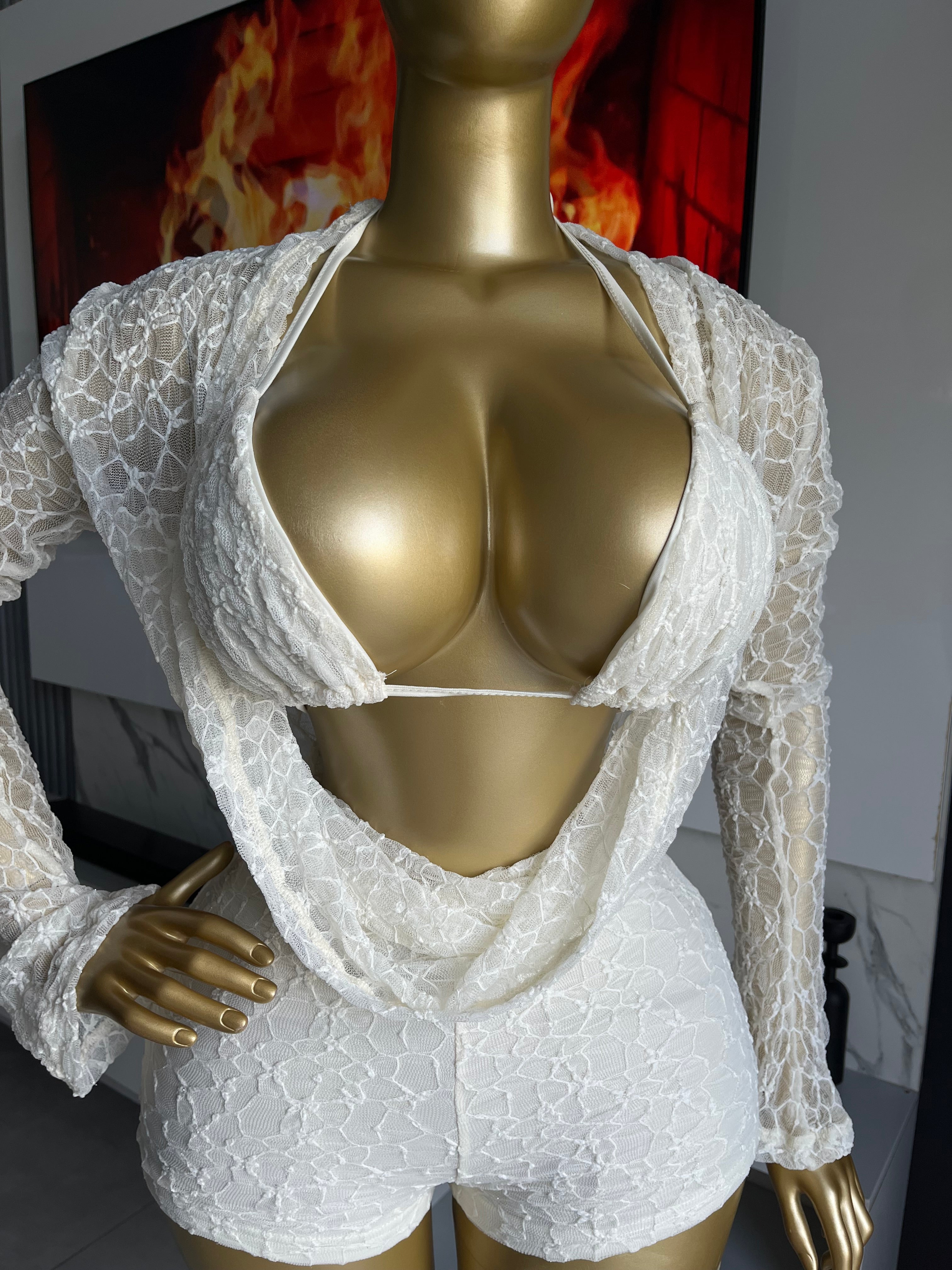 Mina Lace Drape Bodycon Playsuit
