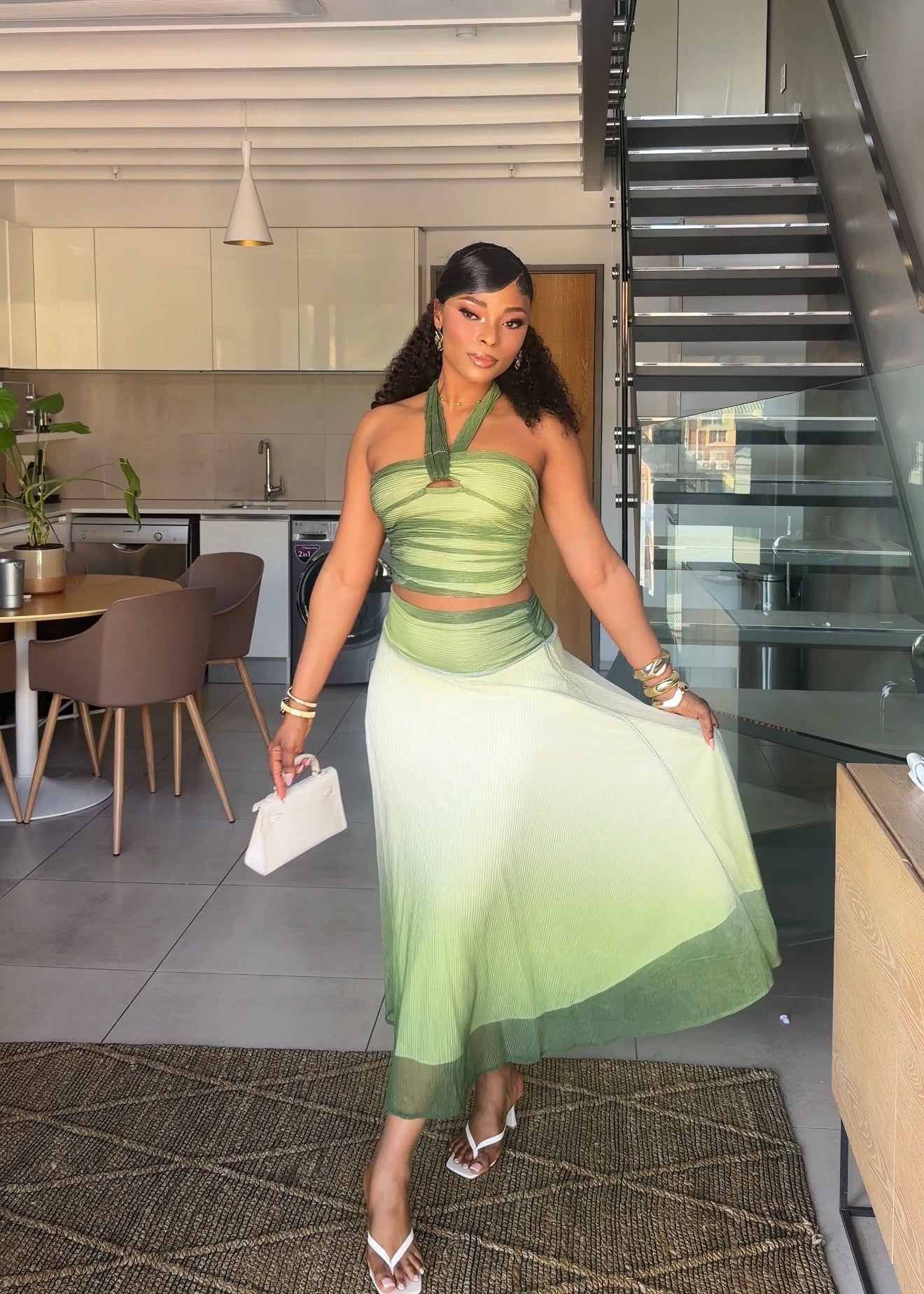 Marisol Ivory Two-Piece Maxi Set