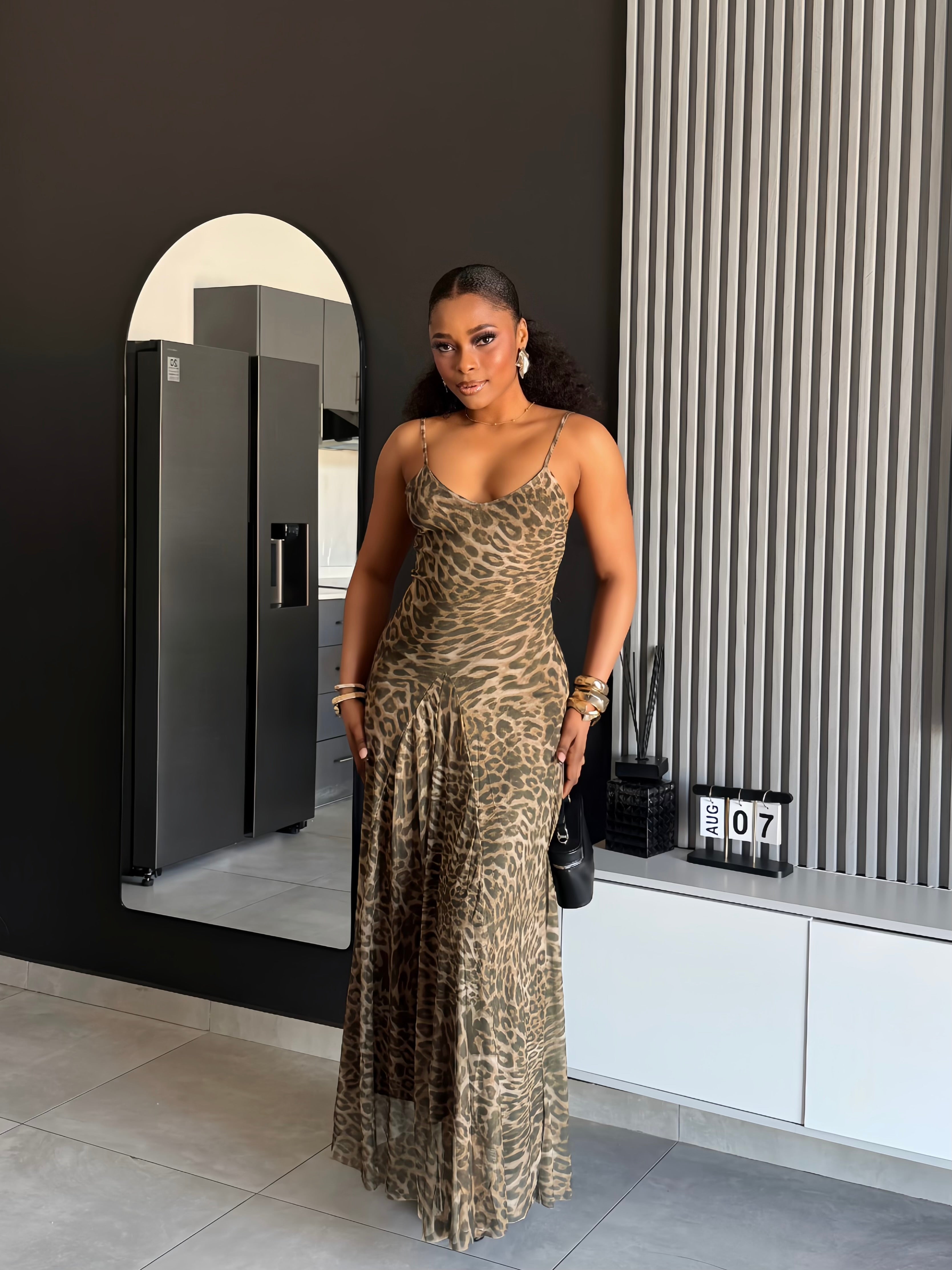 Sunray Leopard Print Maxi Dress