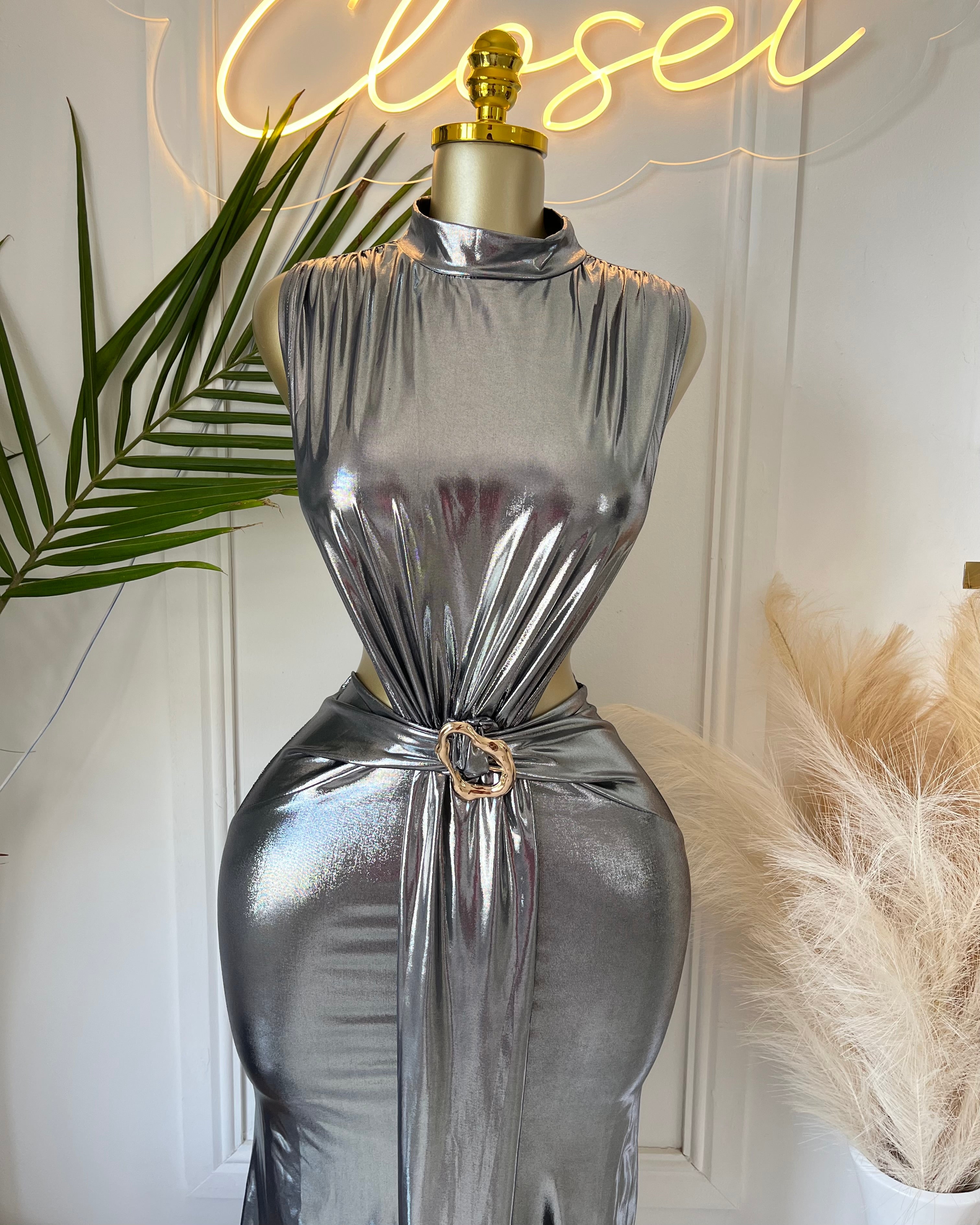 Yara Metallic Maxi Dress