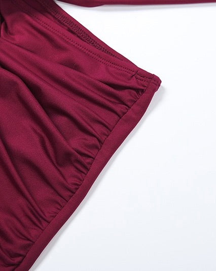 Mello Burgundy Cut-Out Jumpsuit