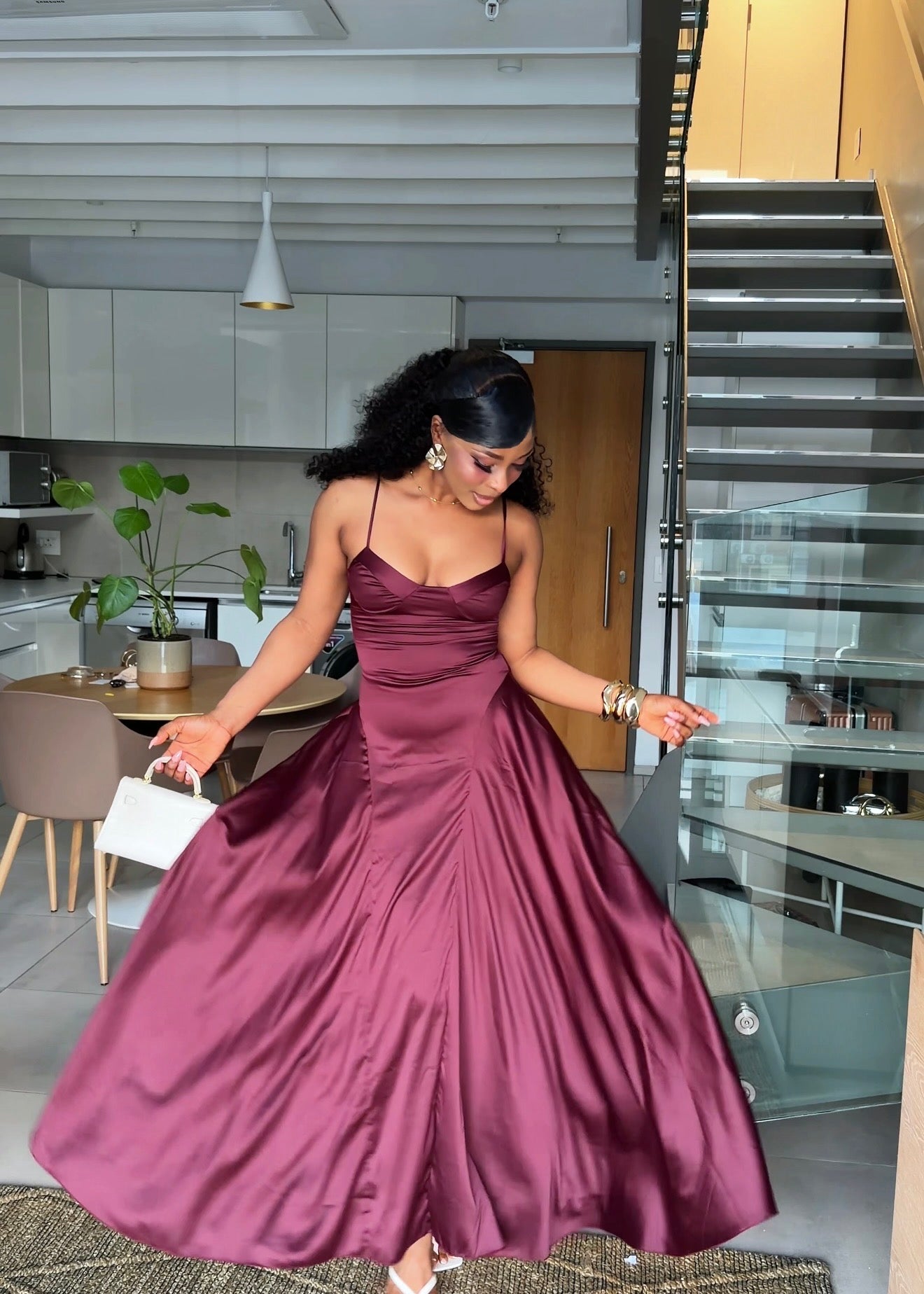 Vivienne Satin Corset Maxi Dress