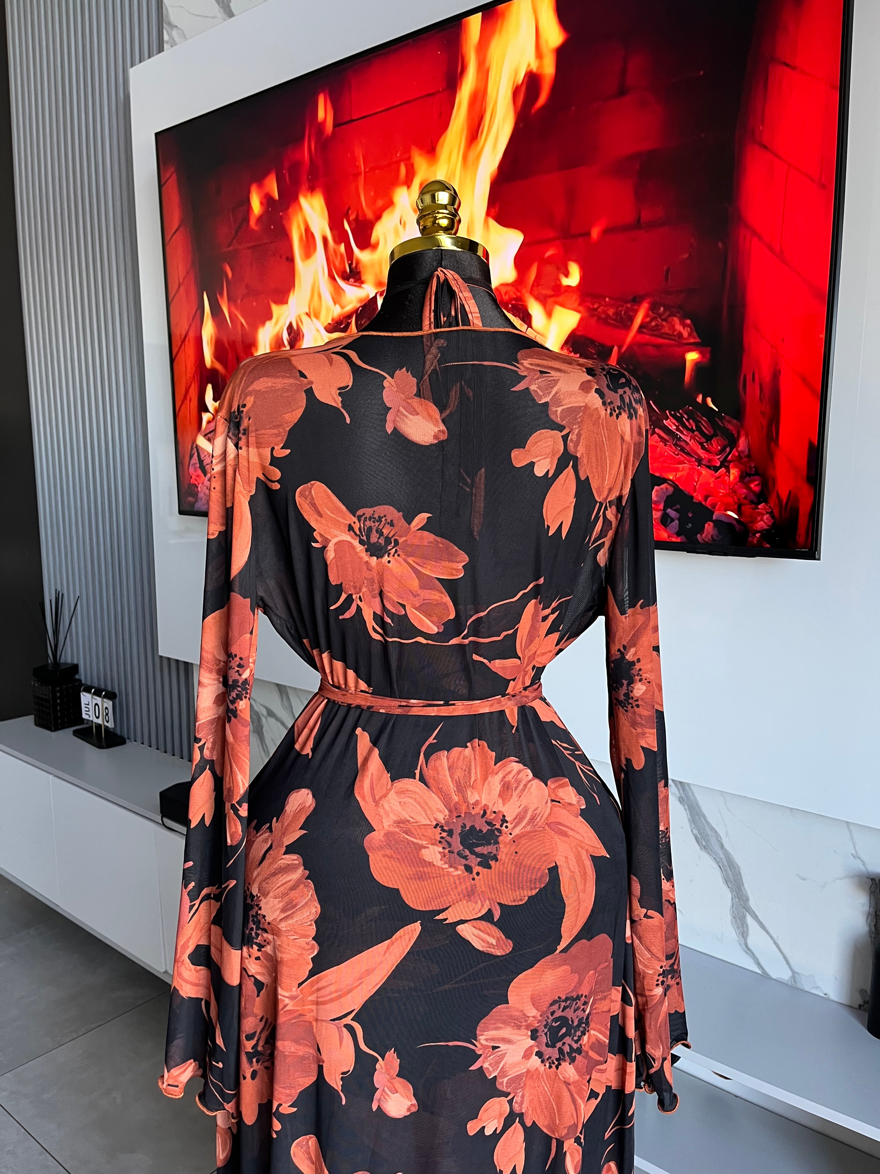 Aurelia Floral Mesh Maxi Dress