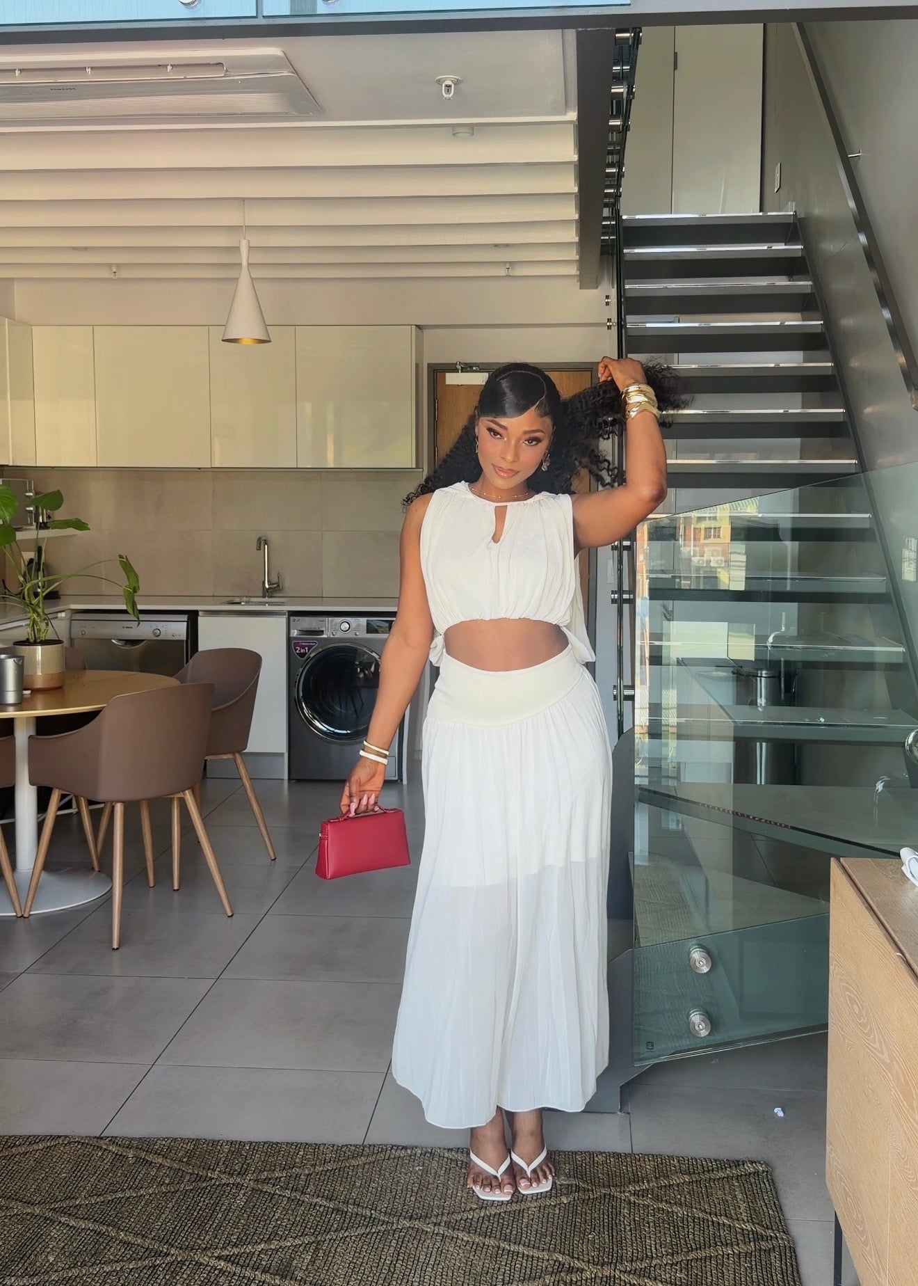 Eliana Ivory Two-Piece Maxi Set
