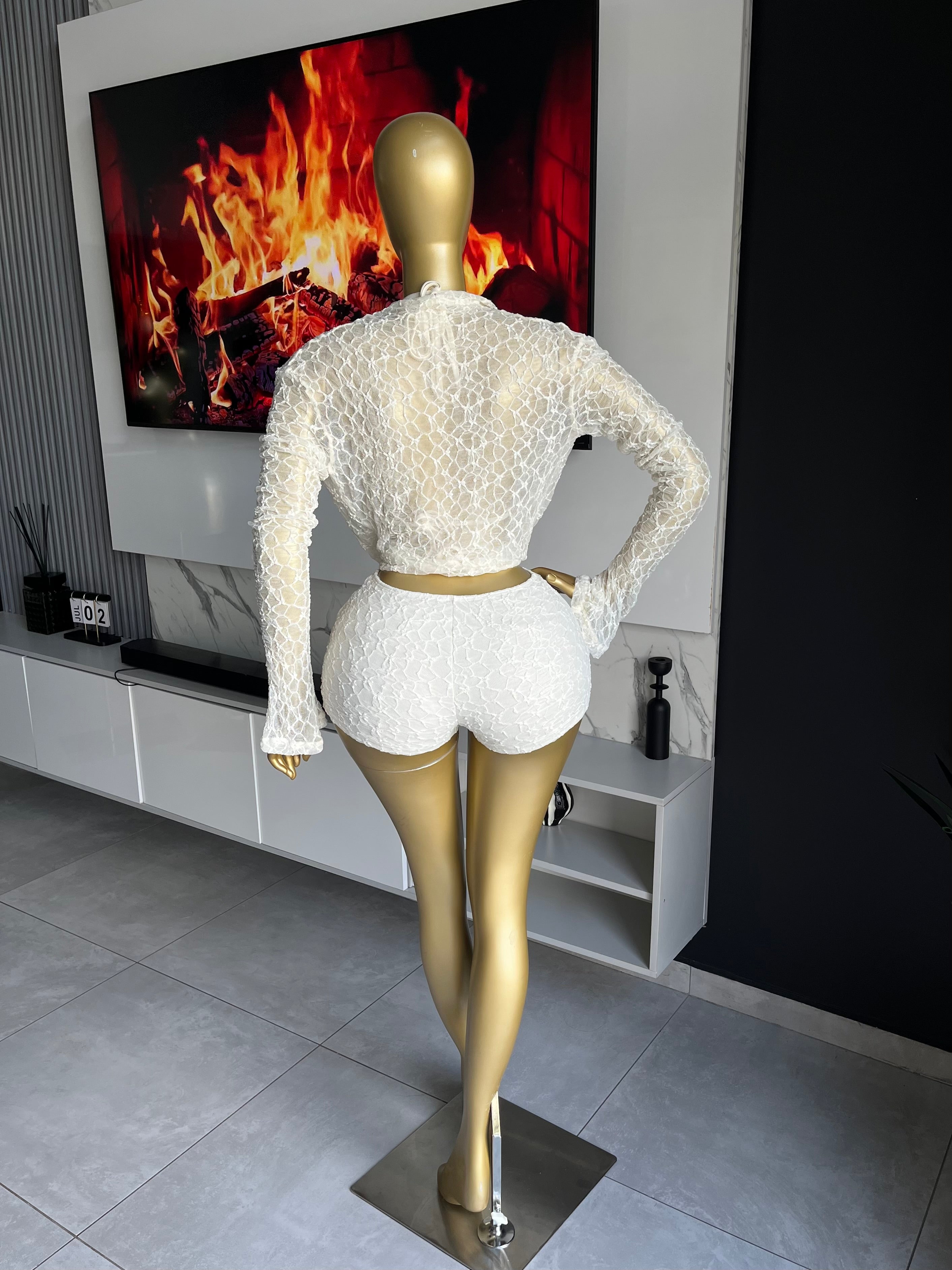 Mina Lace Drape Bodycon Playsuit