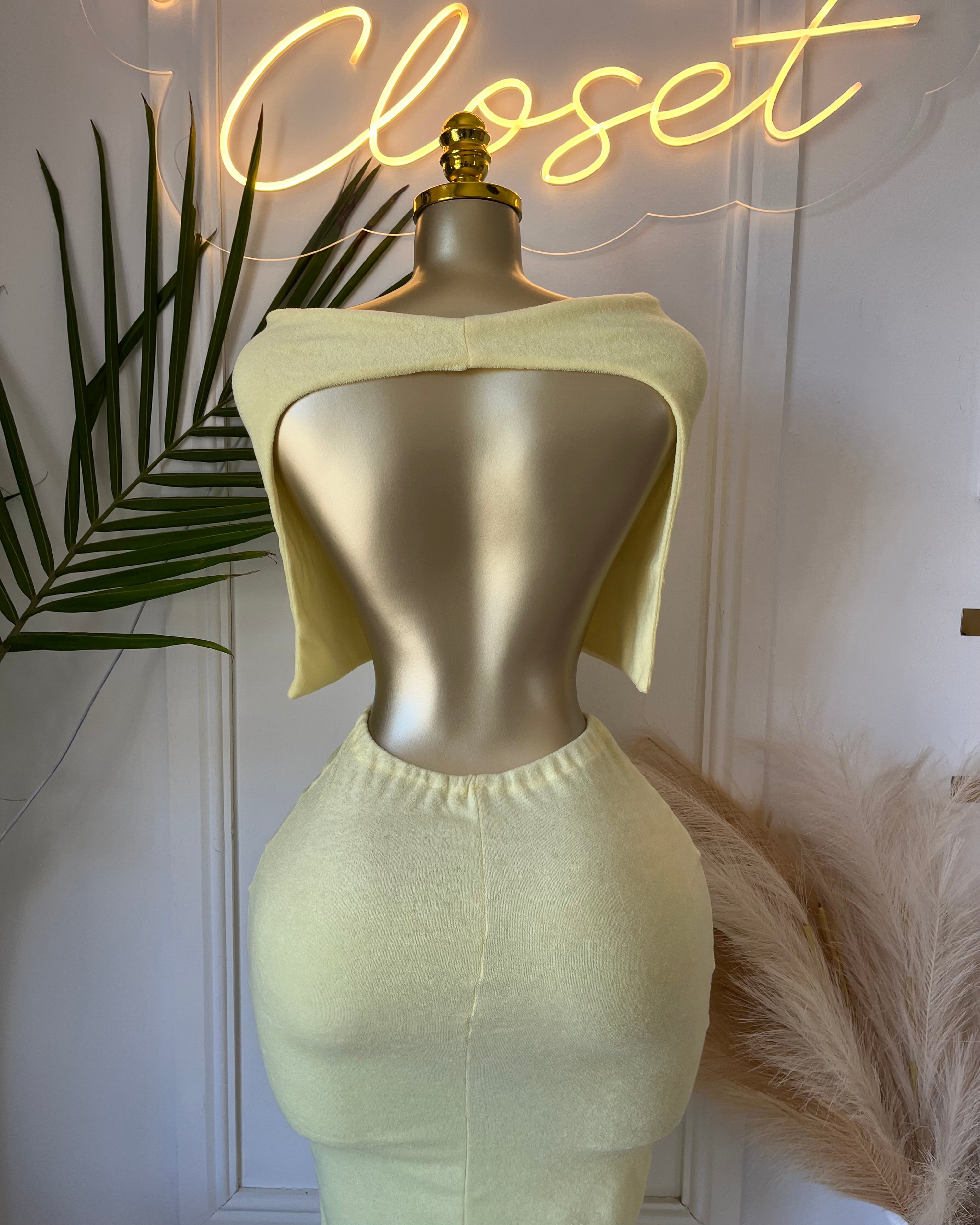 Espresso Lemon Cut-Out Maxi Dress