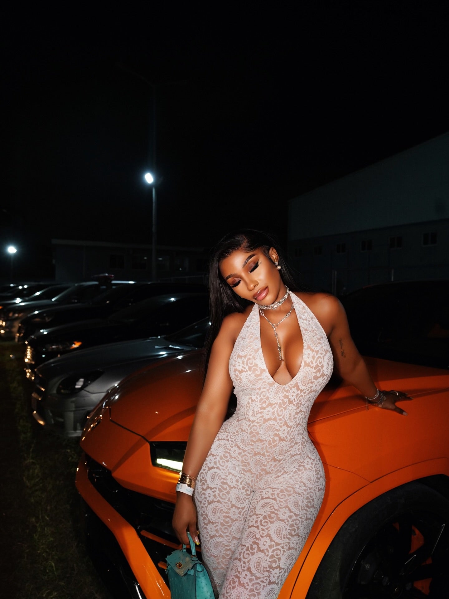 Eluzi Lace Halter Sculpt Jumpsuit