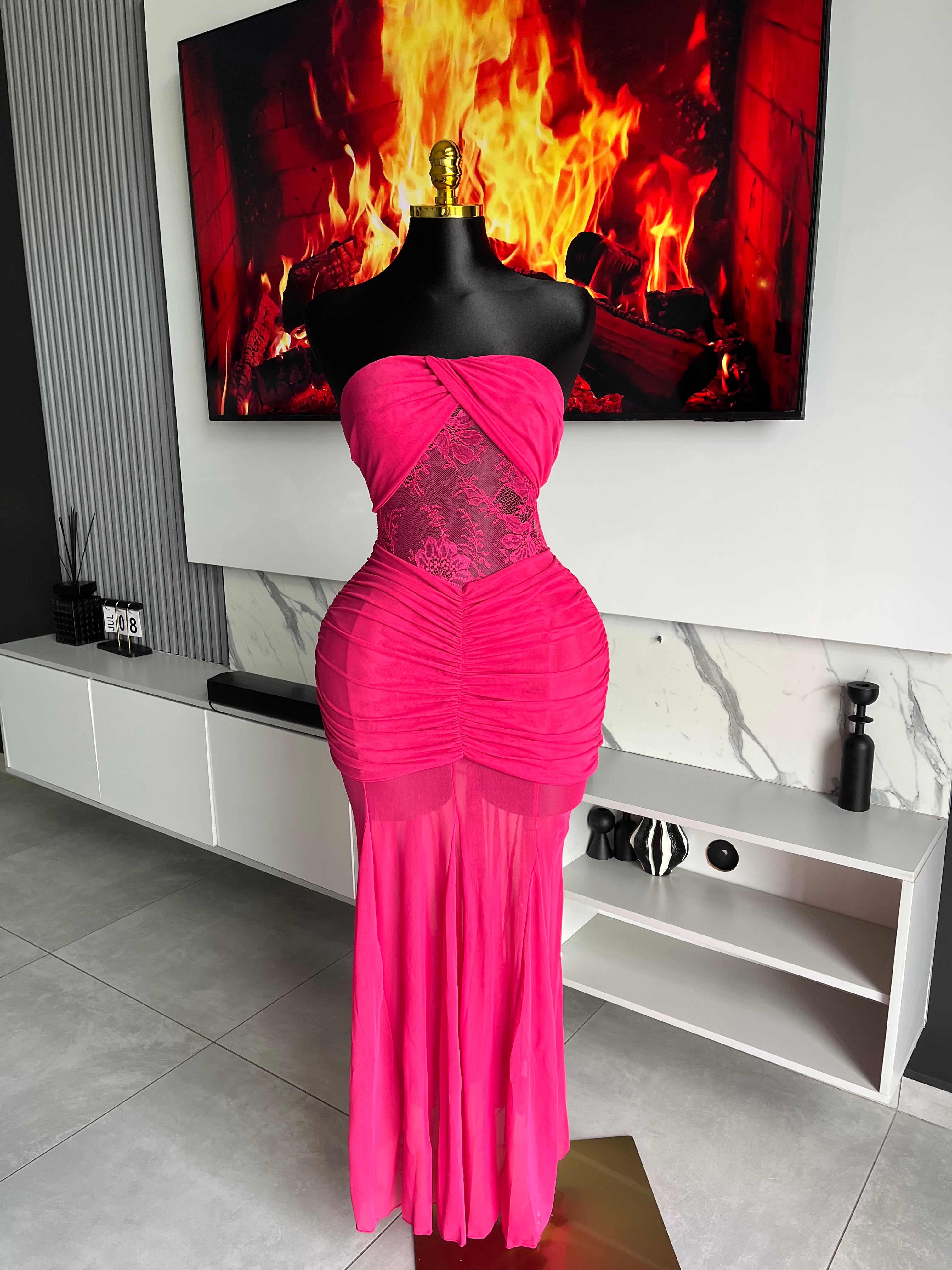 Delphine Lace Illusion Maxi