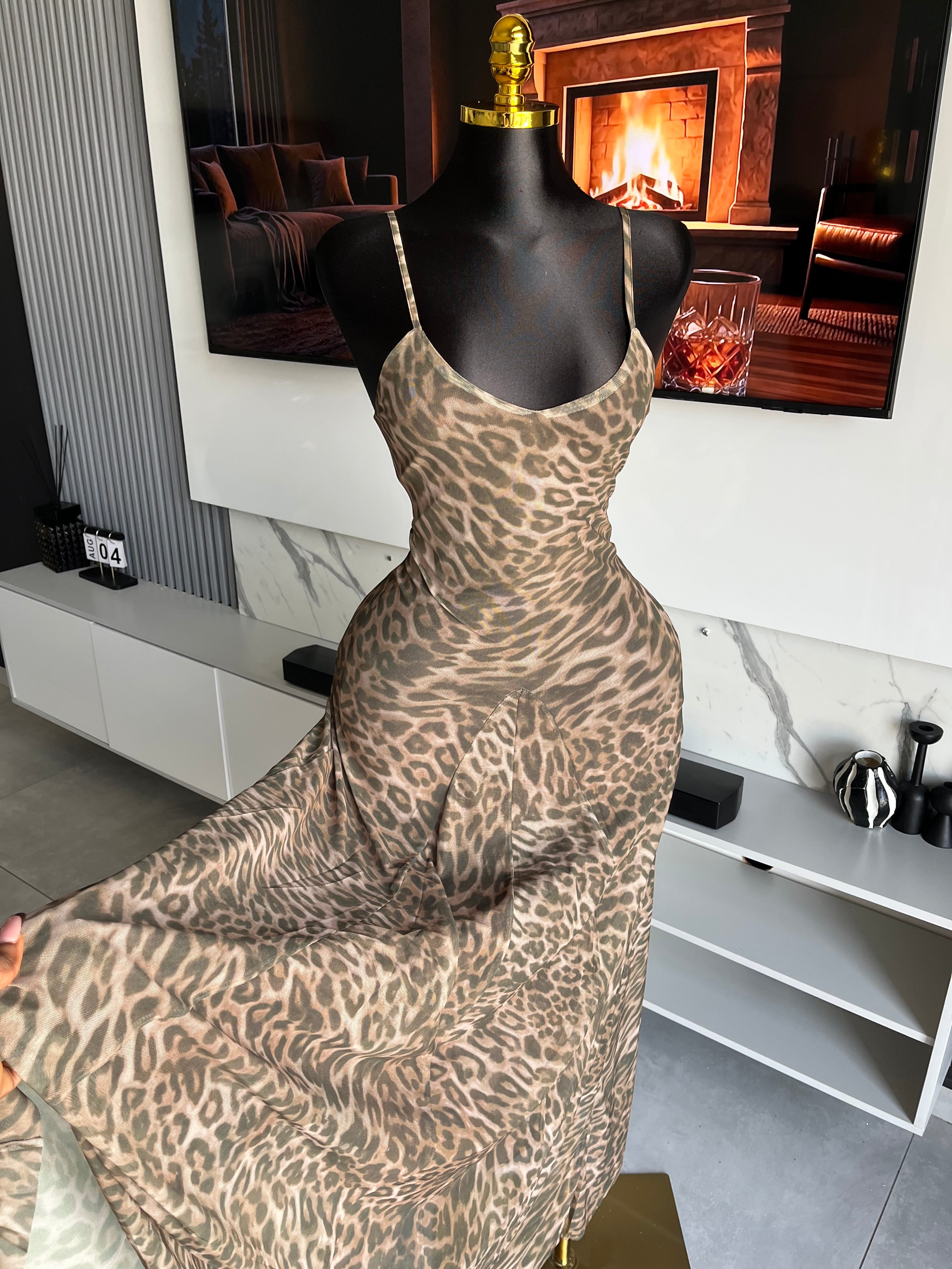 Sunray Leopard Print Maxi Dress