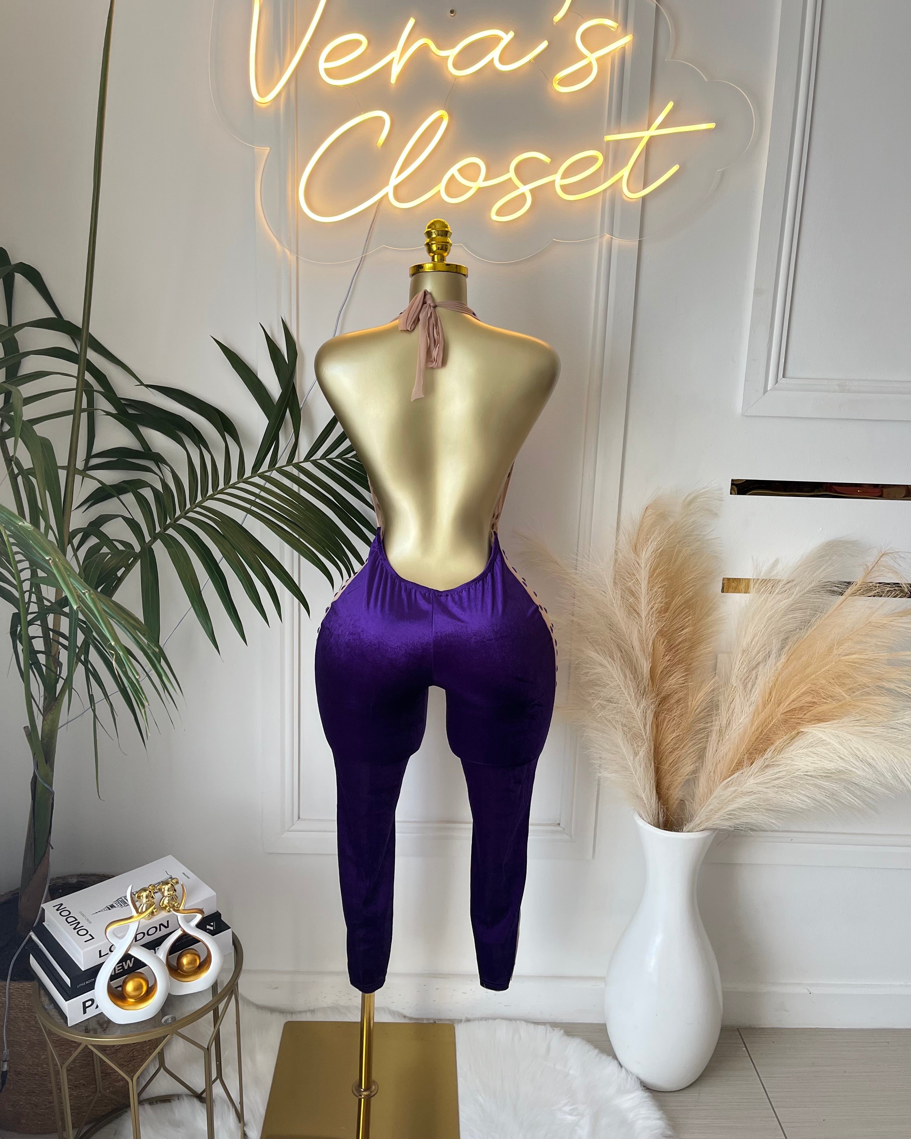 Me Wow Rhinestone Sheer Jumpsuit
