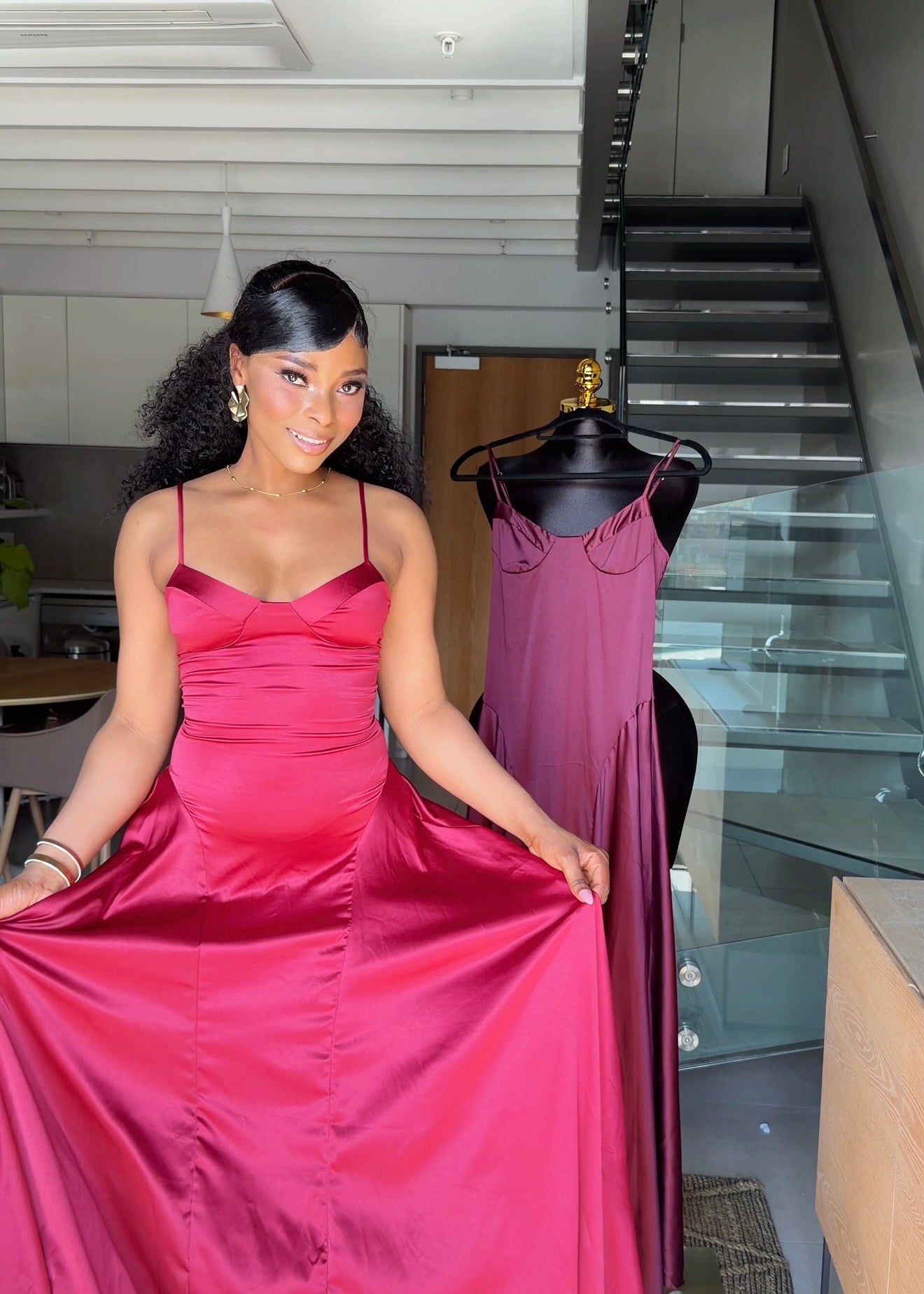 Vivienne Satin Corset Maxi Dress