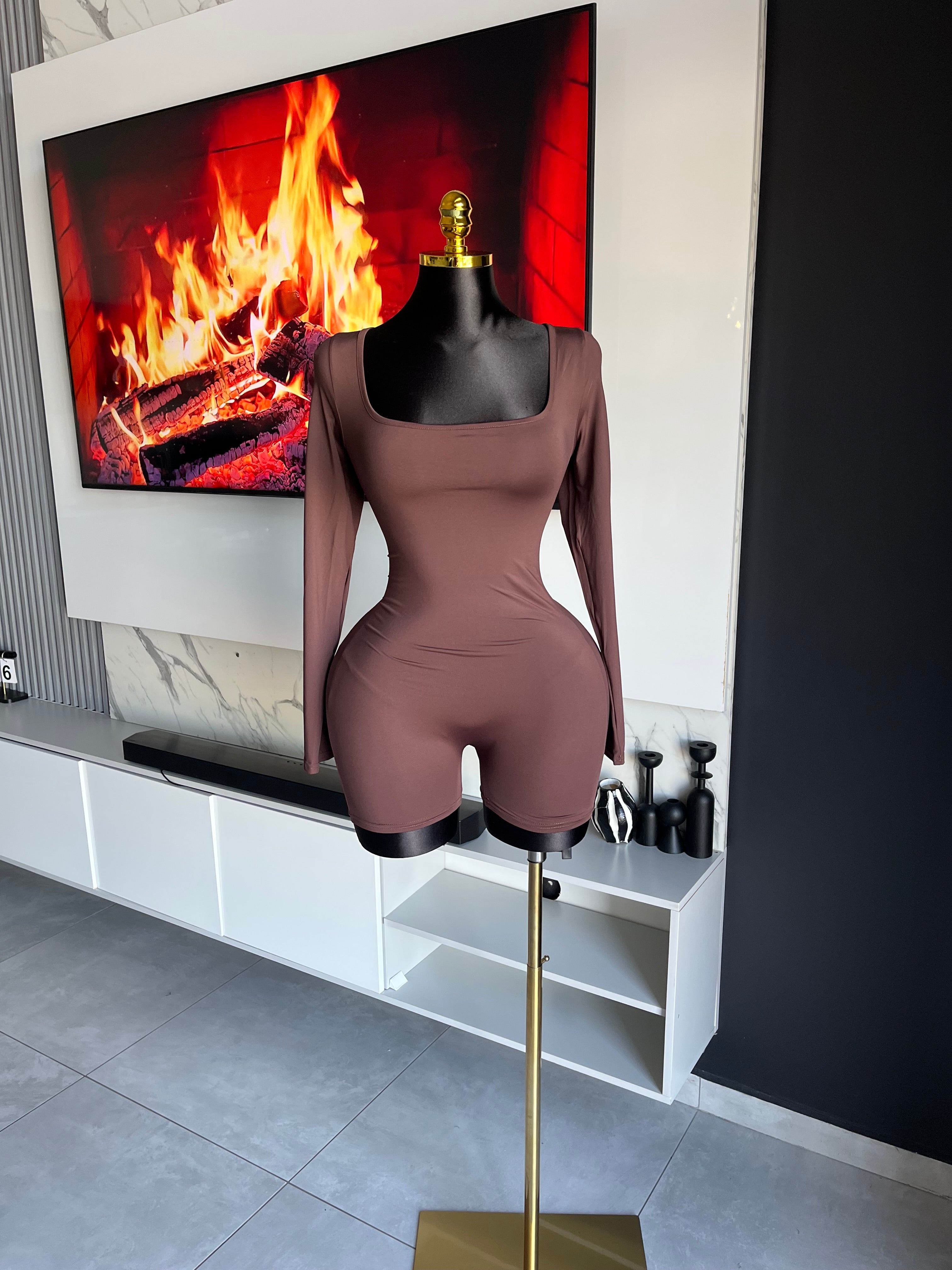Vee Lace-Up Back Romper