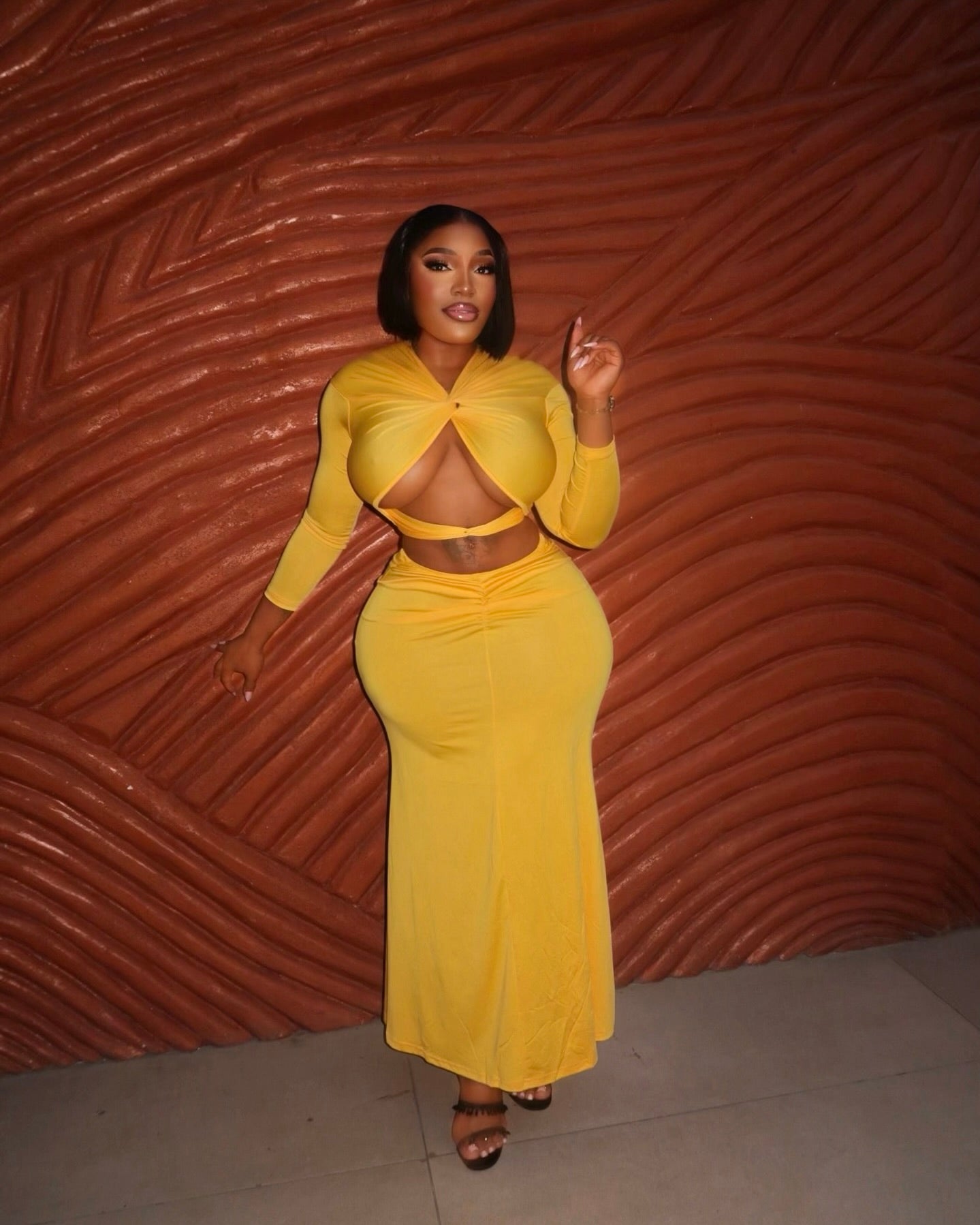 Deja Twist-Front Maxi Two-Piece Set