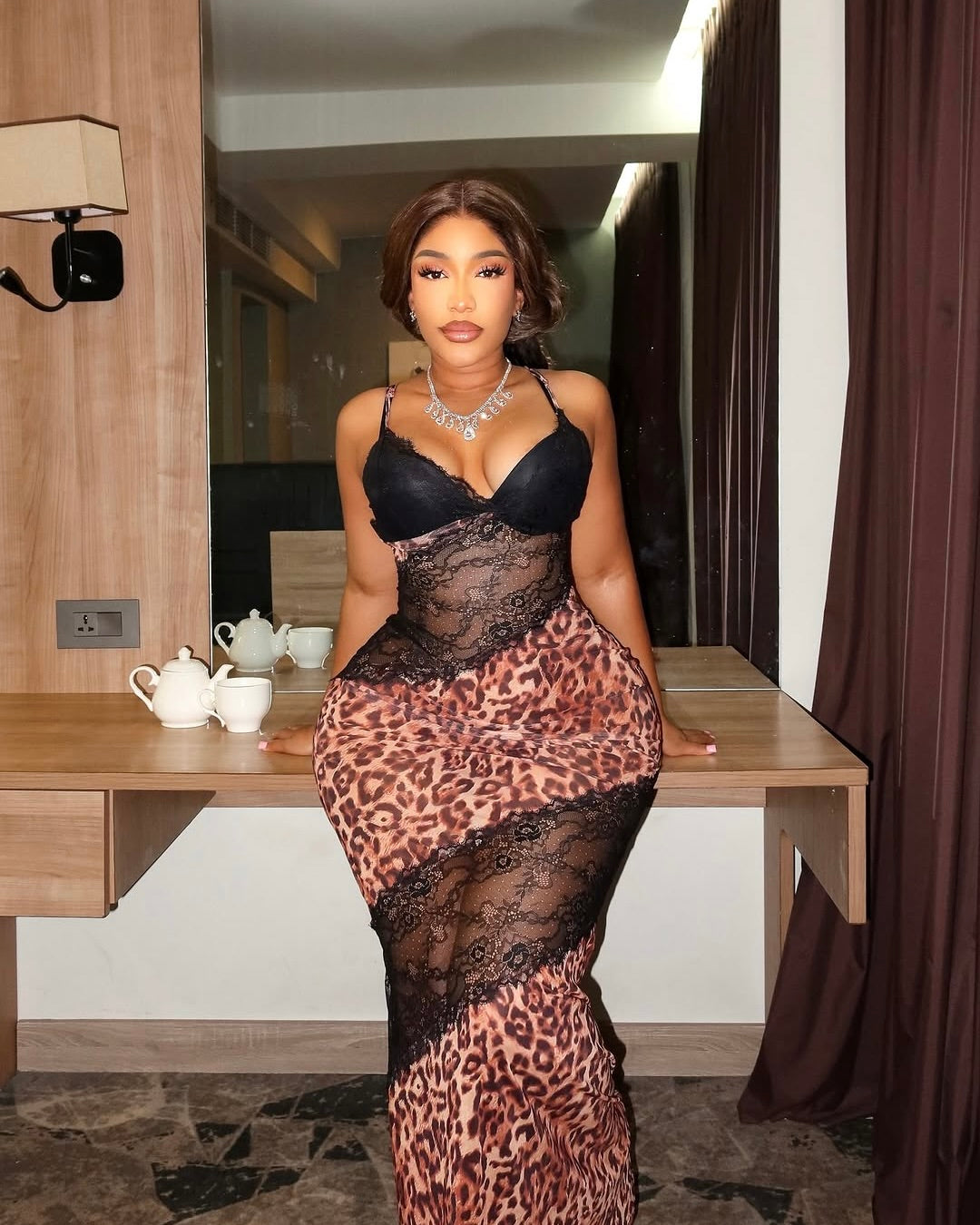 Vixen Leopard Lace Maxi Dress