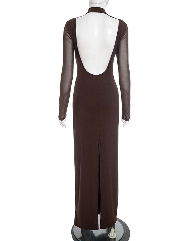 Noire Draped Sleeve Maxi Dress Purple