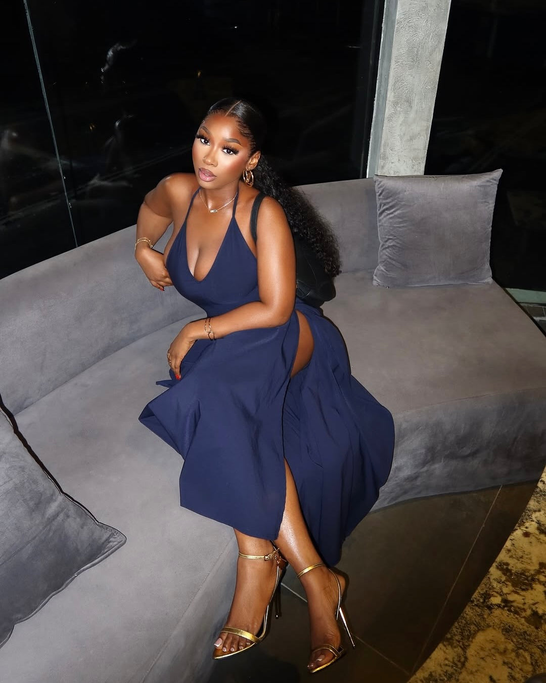 Selina Navy Skirt Set