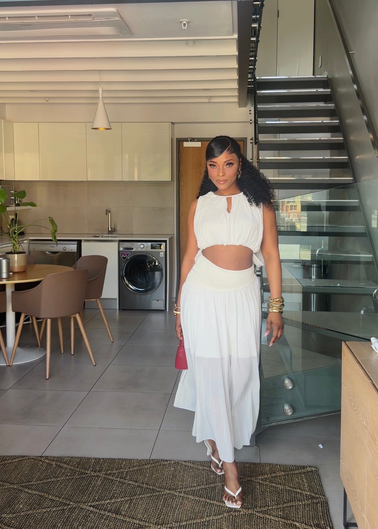 Eliana Ivory Two-Piece Maxi Set