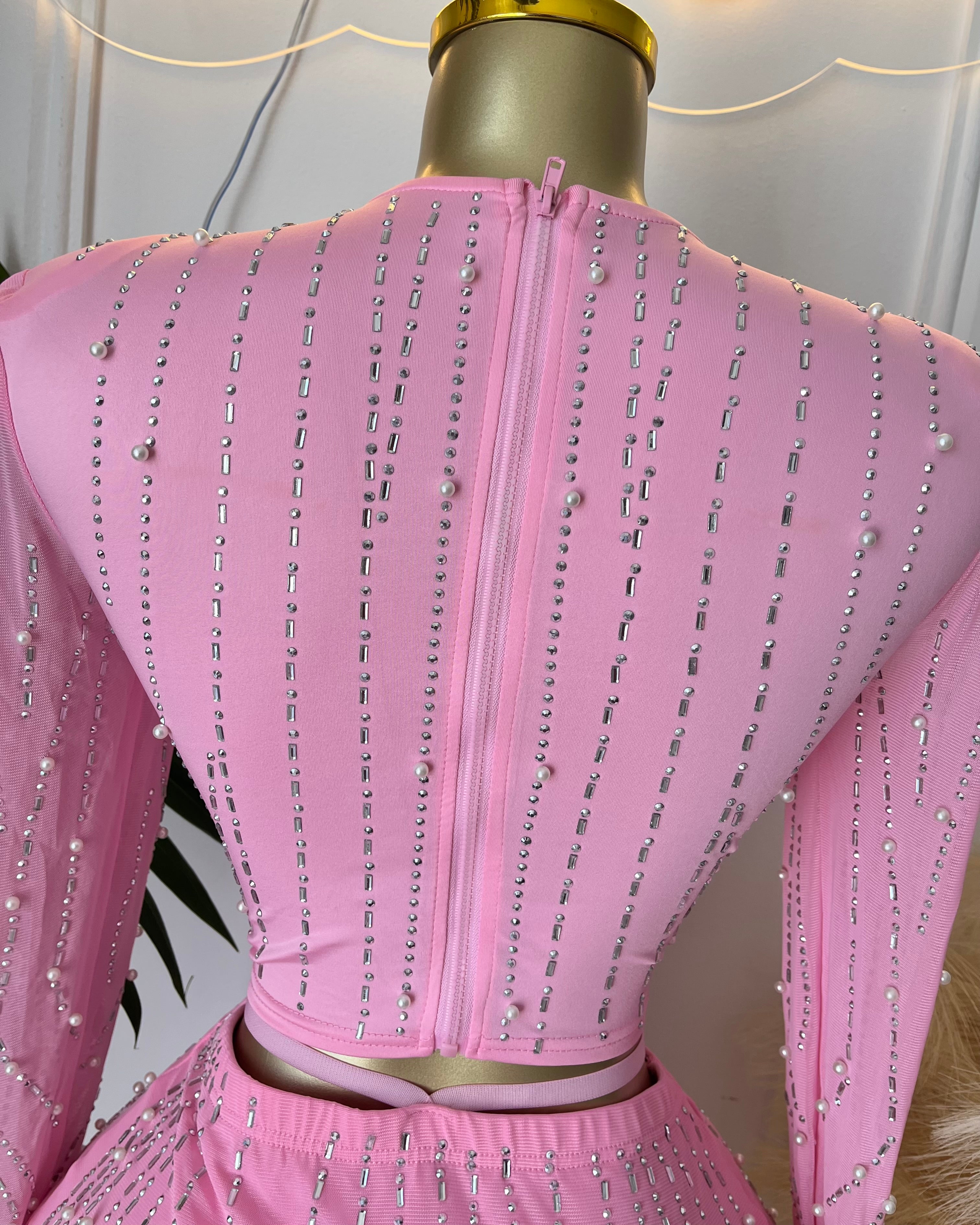 Lasique Rhinestone Skirt Set
