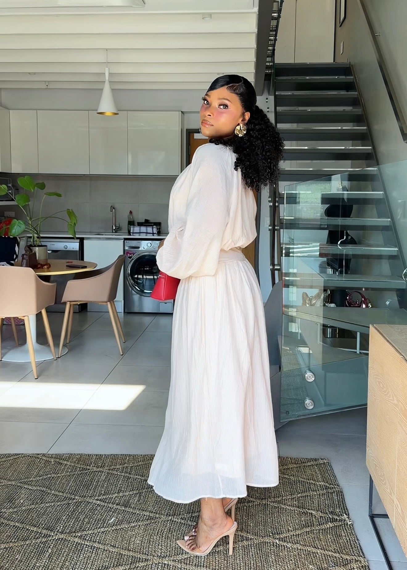 Arielle Cream Two-Piece Maxi Skirt Set