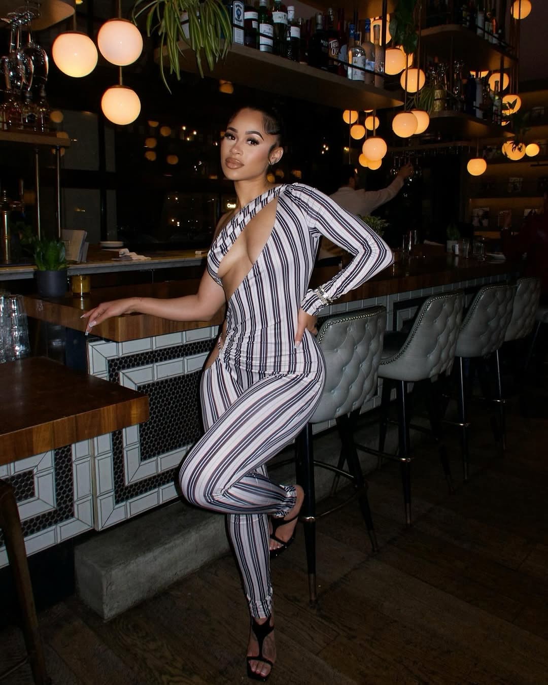 Maria One-Sleeve Cutout Jumpsuit