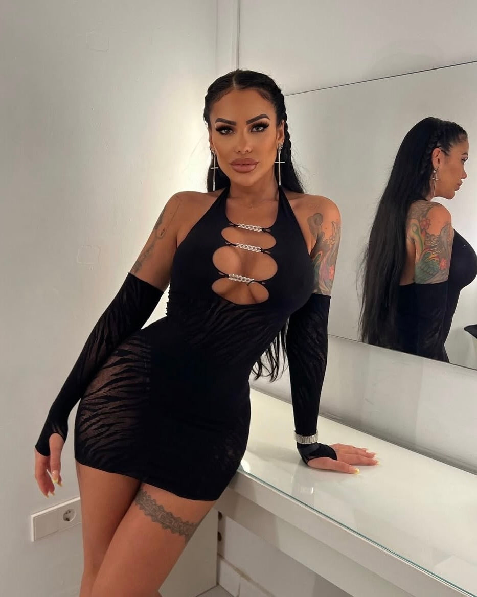 Midnight Chains Mini Dress