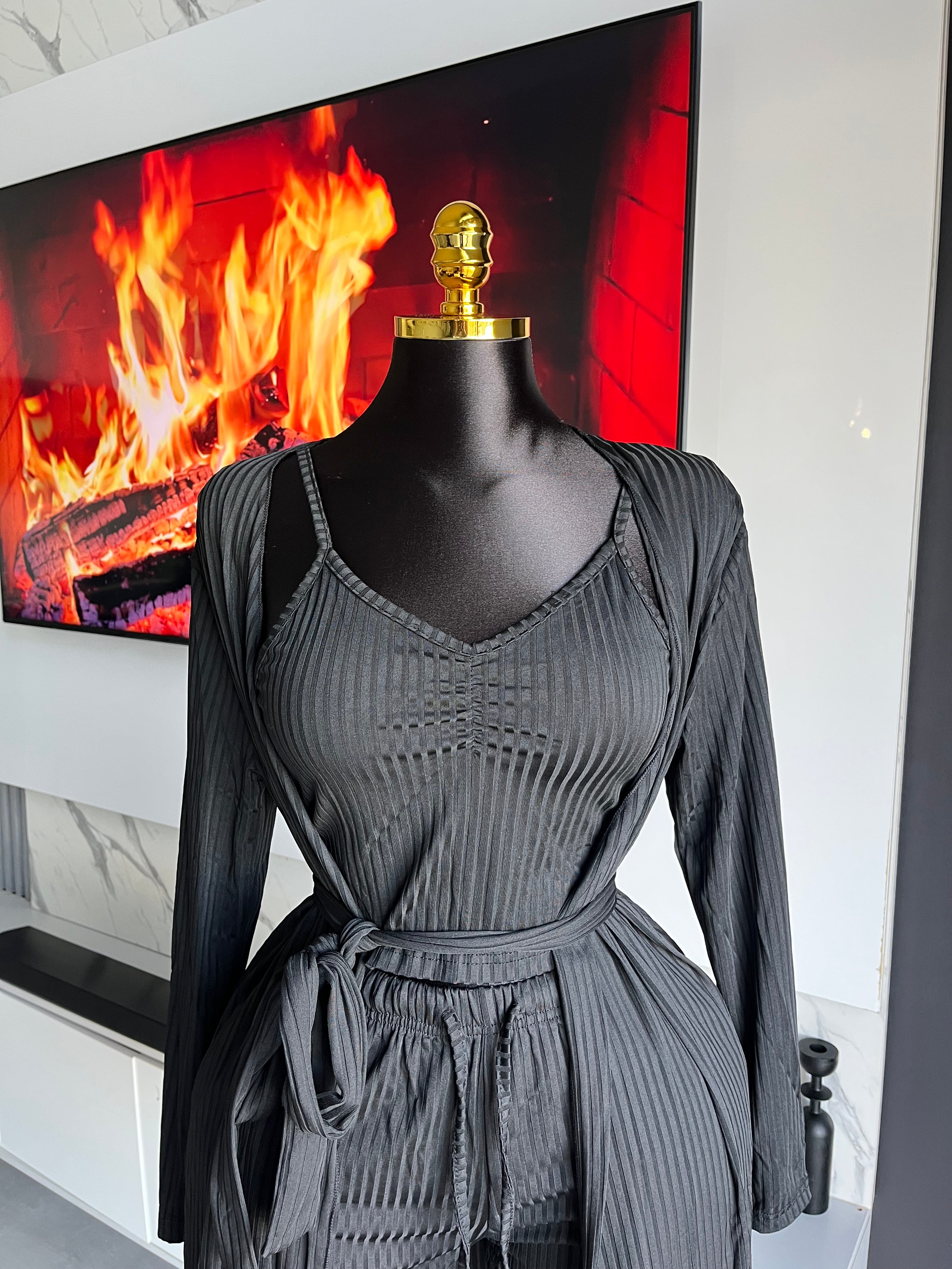 Jesse Ribbed Lounge Three-Piece Set