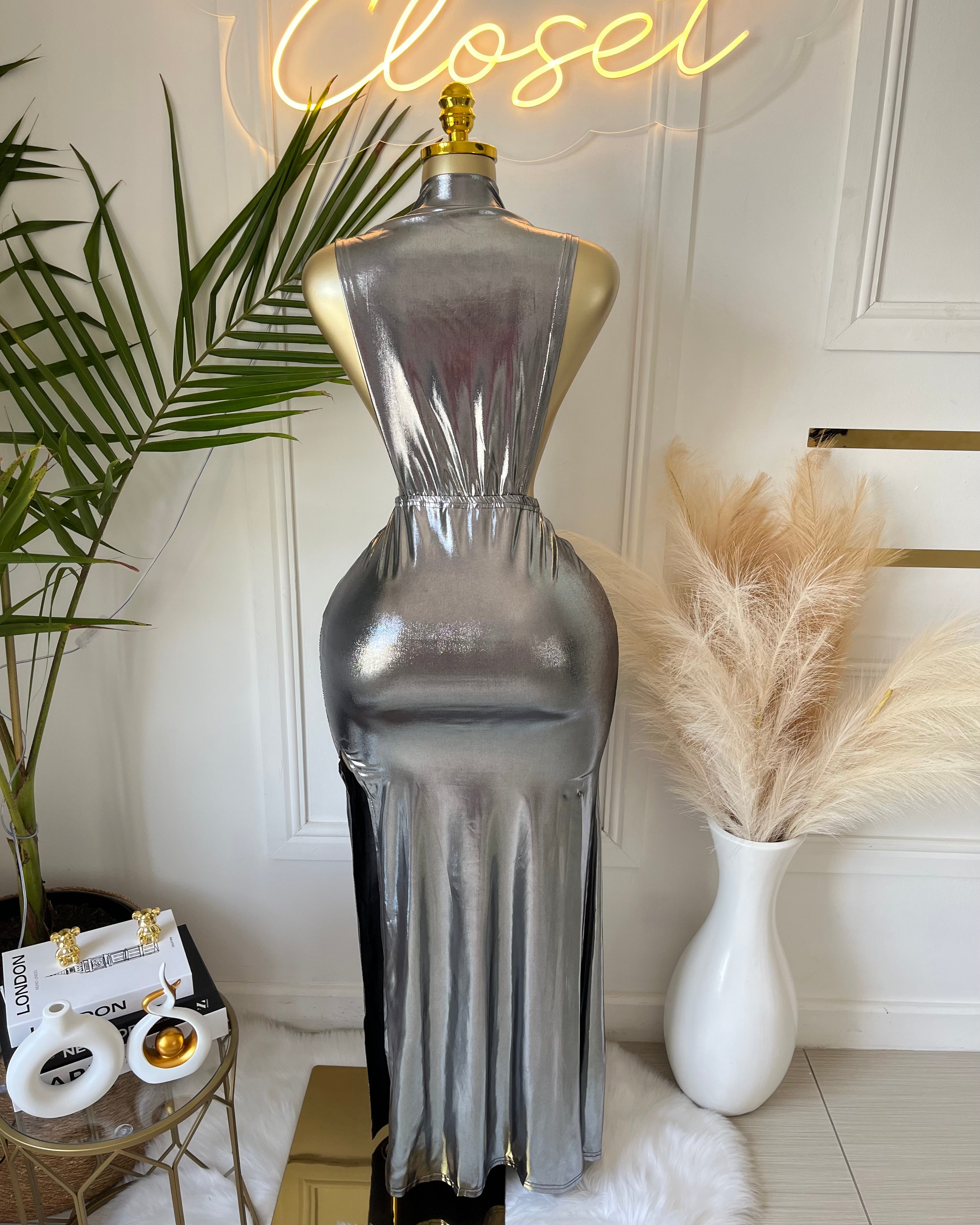 Yara Metallic Maxi Dress