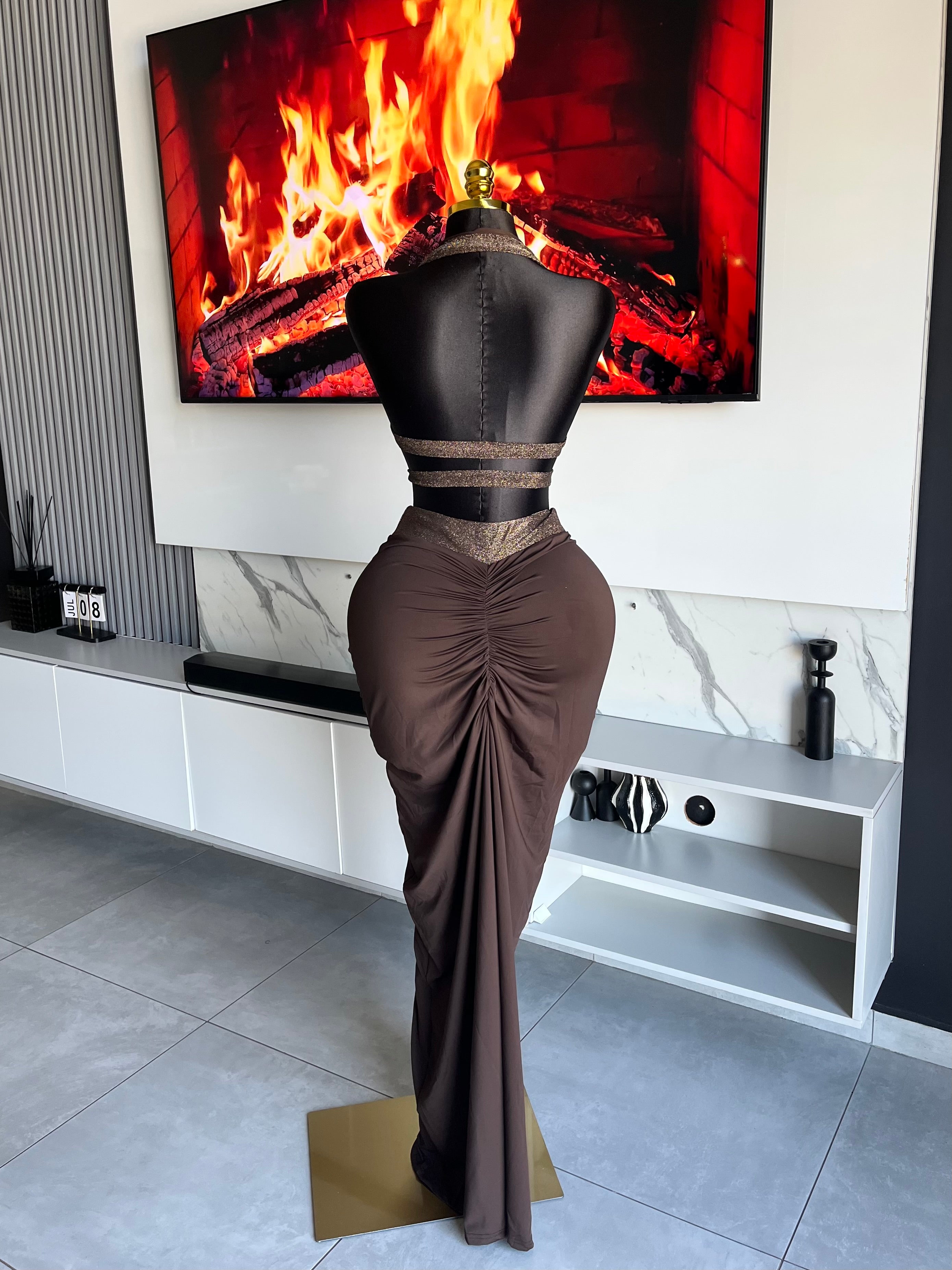 Cutesy Ruched Maxi Skirt Set