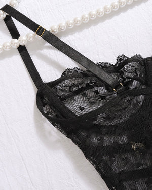 Sabrina Black Lace Sheer Maxi Dress