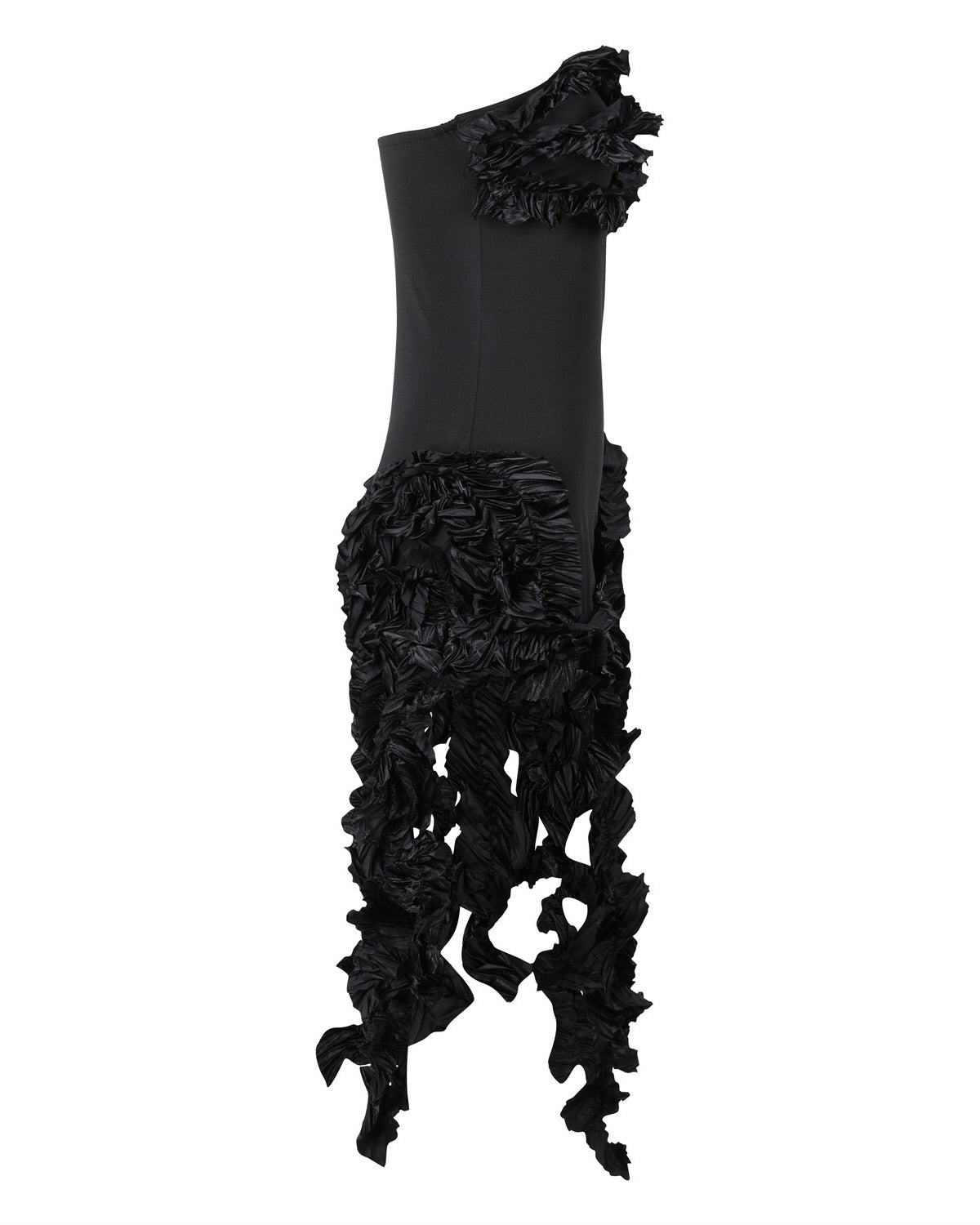 Nellie Ruffle Strapless Statement Dress Black