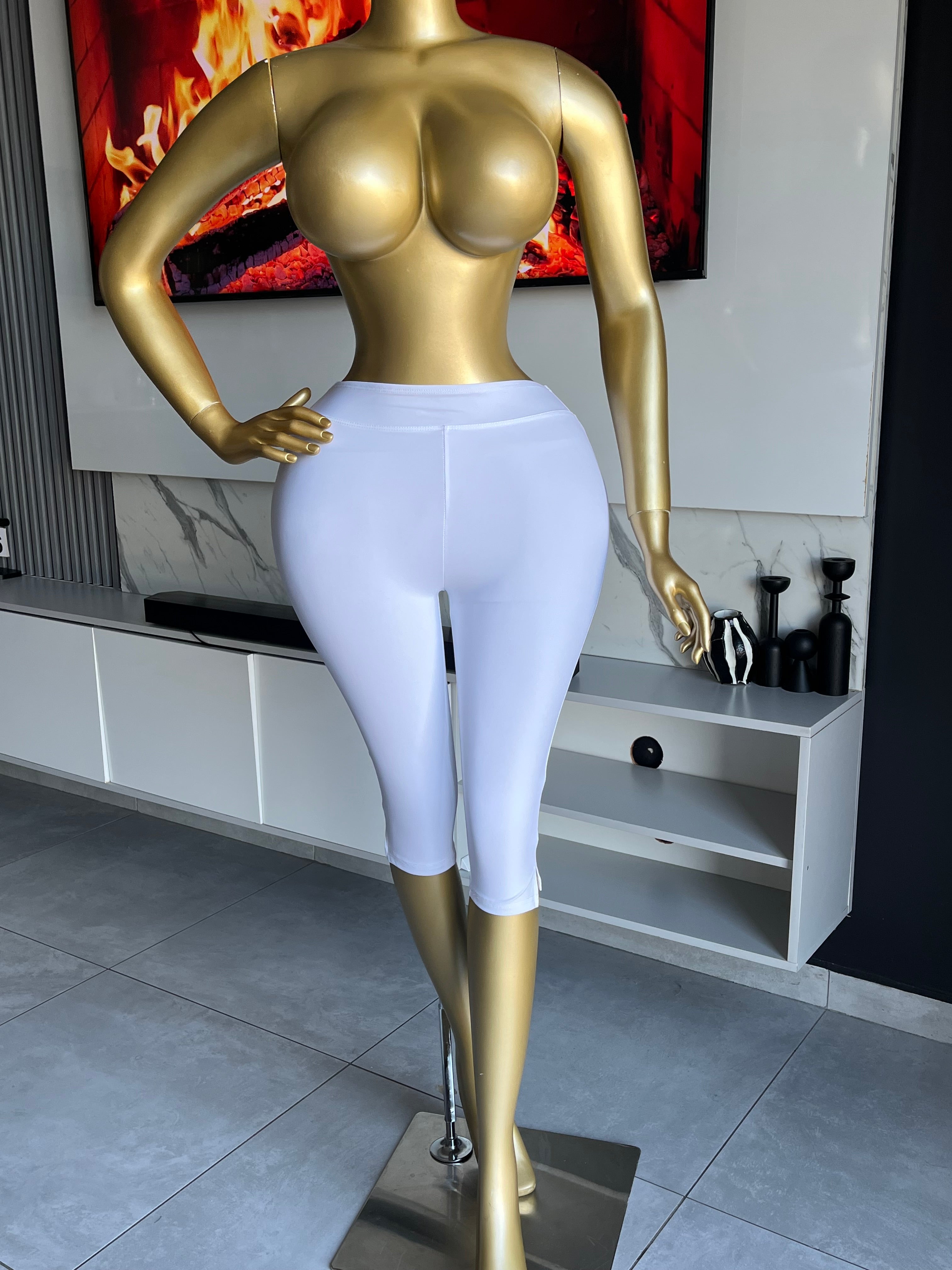 Shayna High-Waist Bodycon Pants White