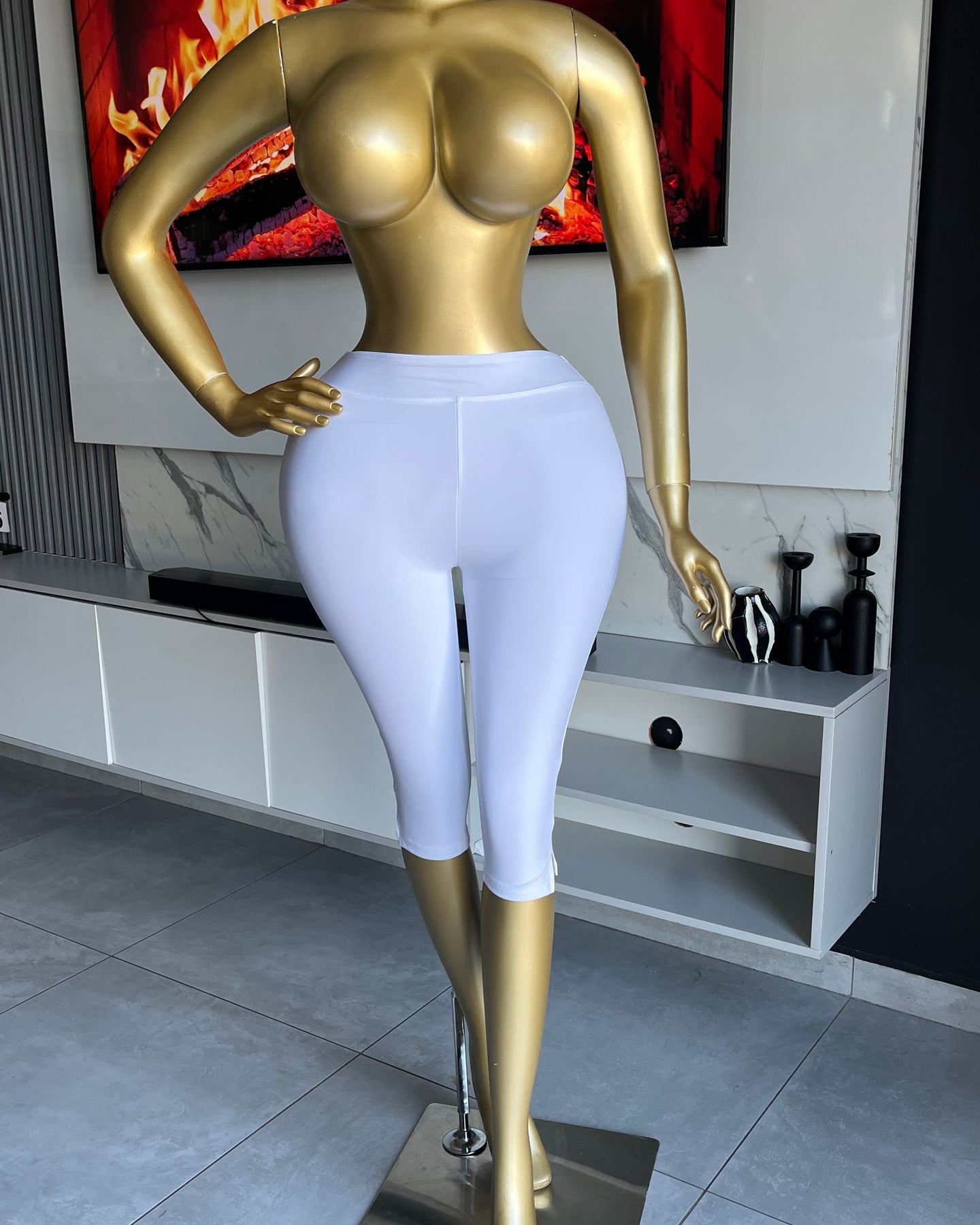 Shayna High-Waist Bodycon Pants White