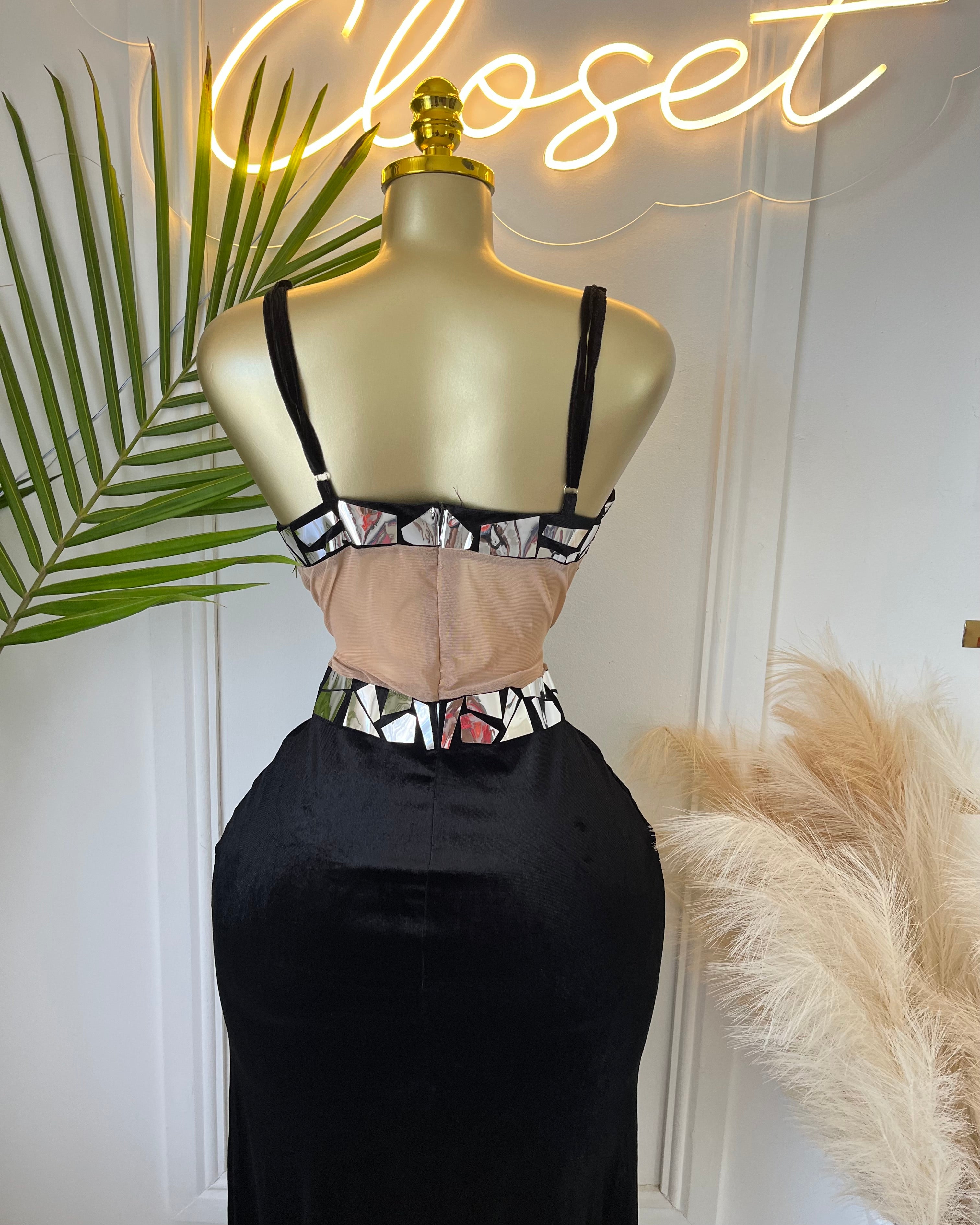 Natalee Mirror Cut-Out Maxi Dress