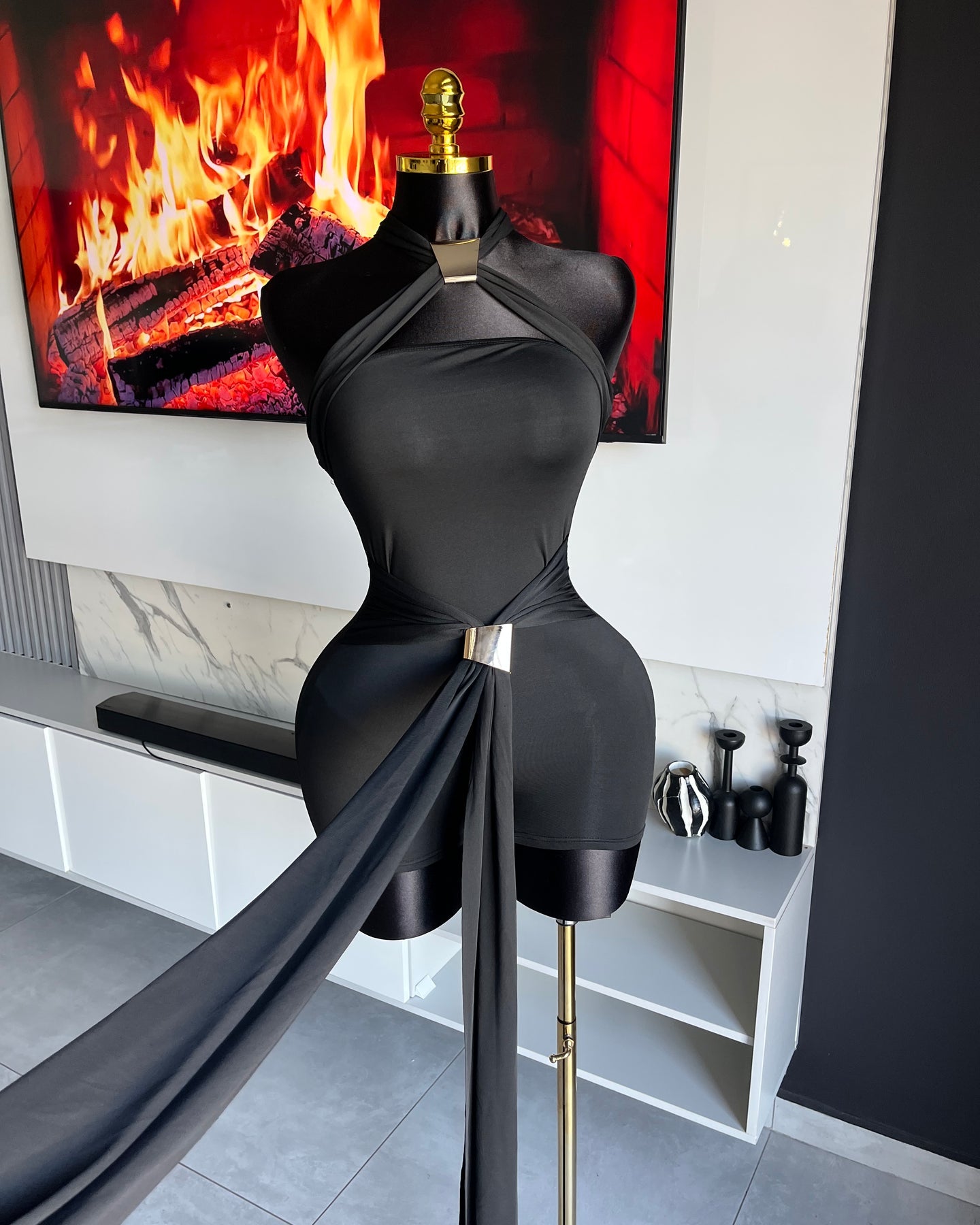 Oralee Halter Drape Romper