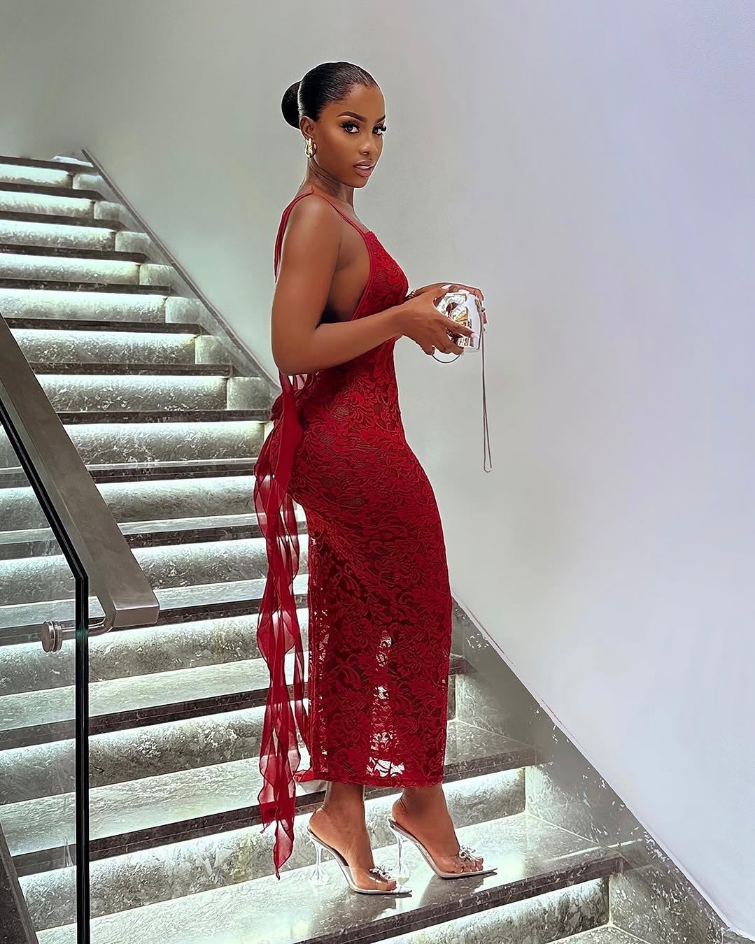 Inferno Lace Midi Dress