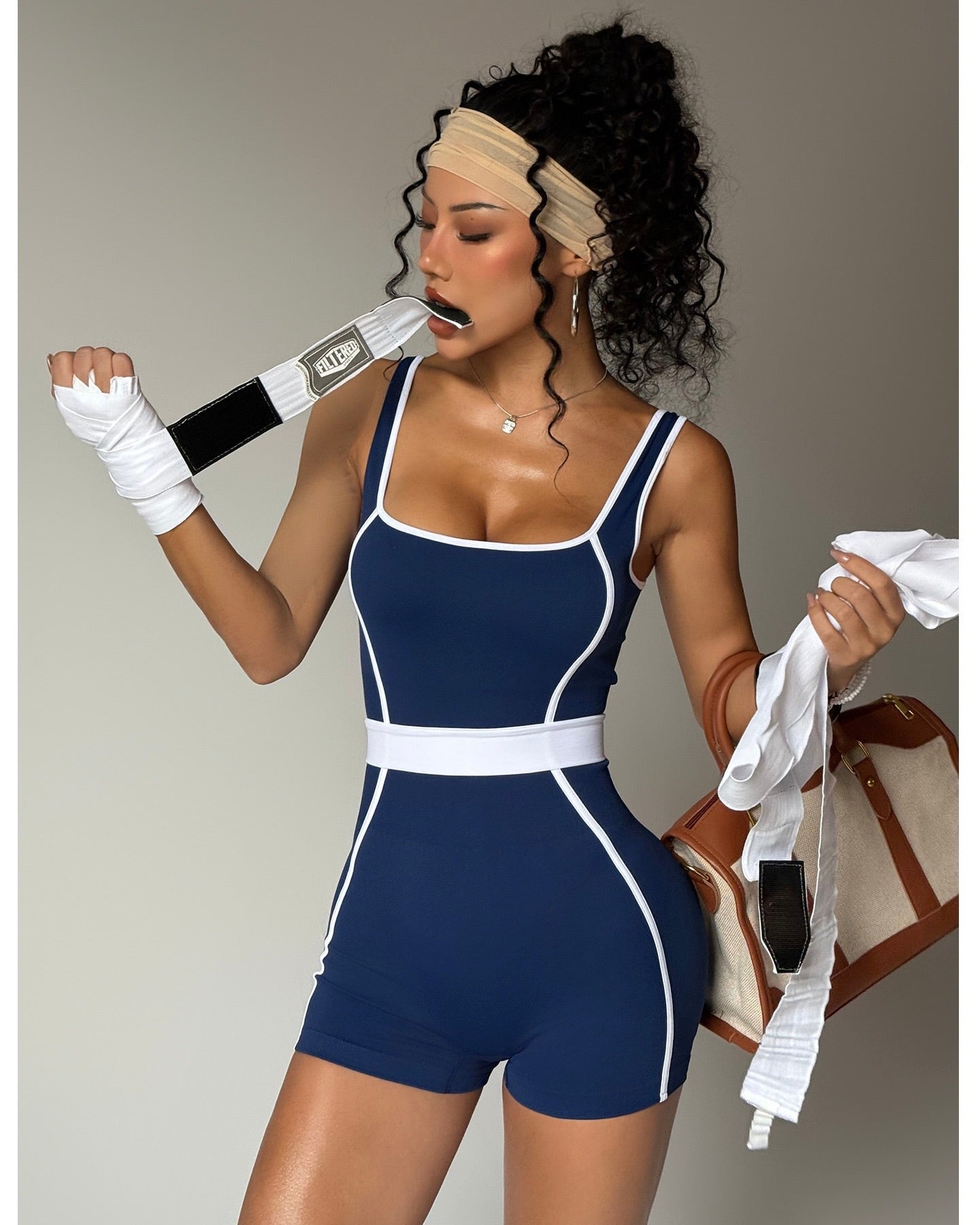 Julie Contrast Trim Bodycon Playsuit