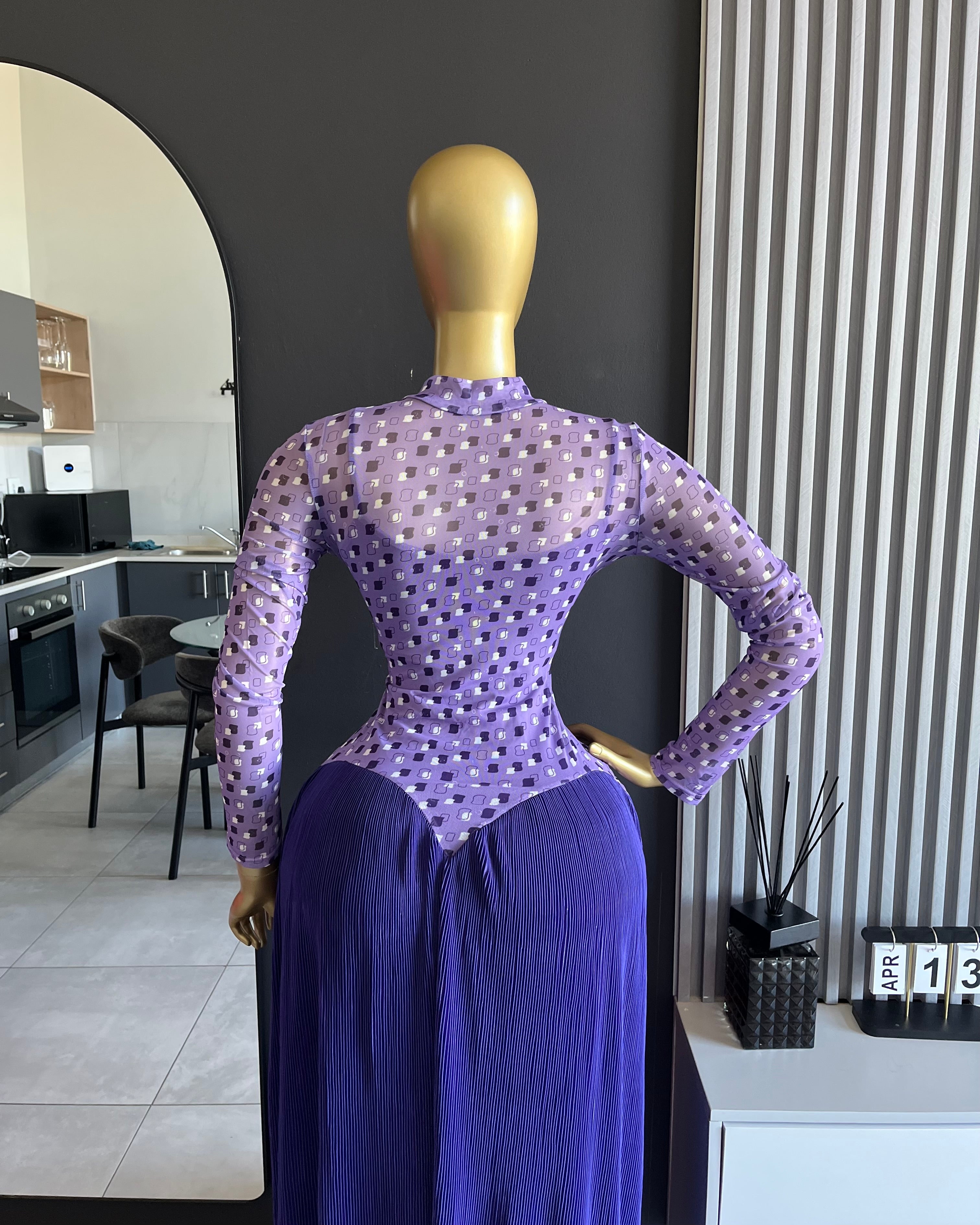 Christy Polka Mesh Maxi Dress