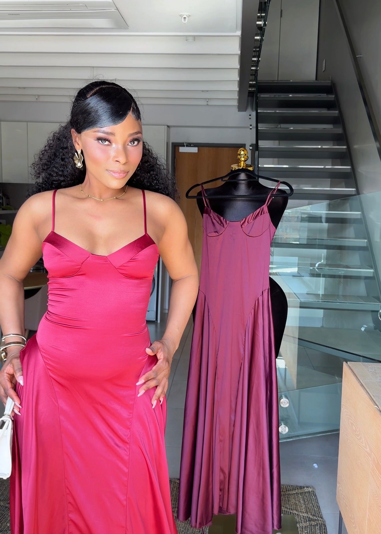Vivienne Satin Corset Maxi Dress