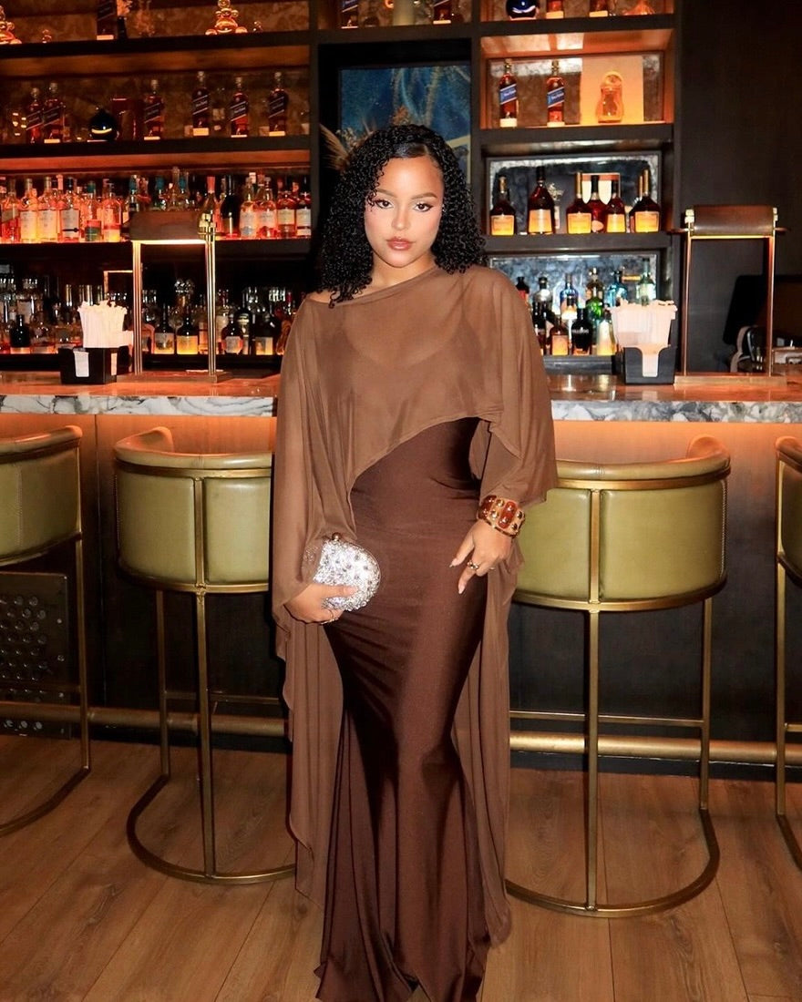 Olivette Cape Maxi Dress
