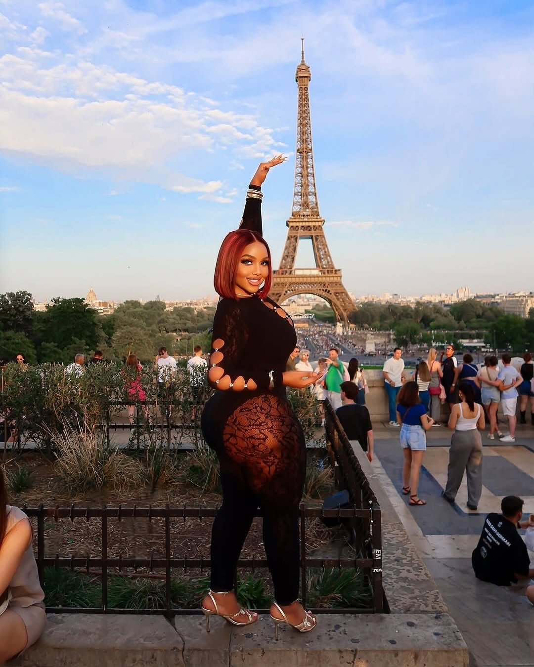 Tamara Lace Cut-Out Bodysuit Jumpsuit