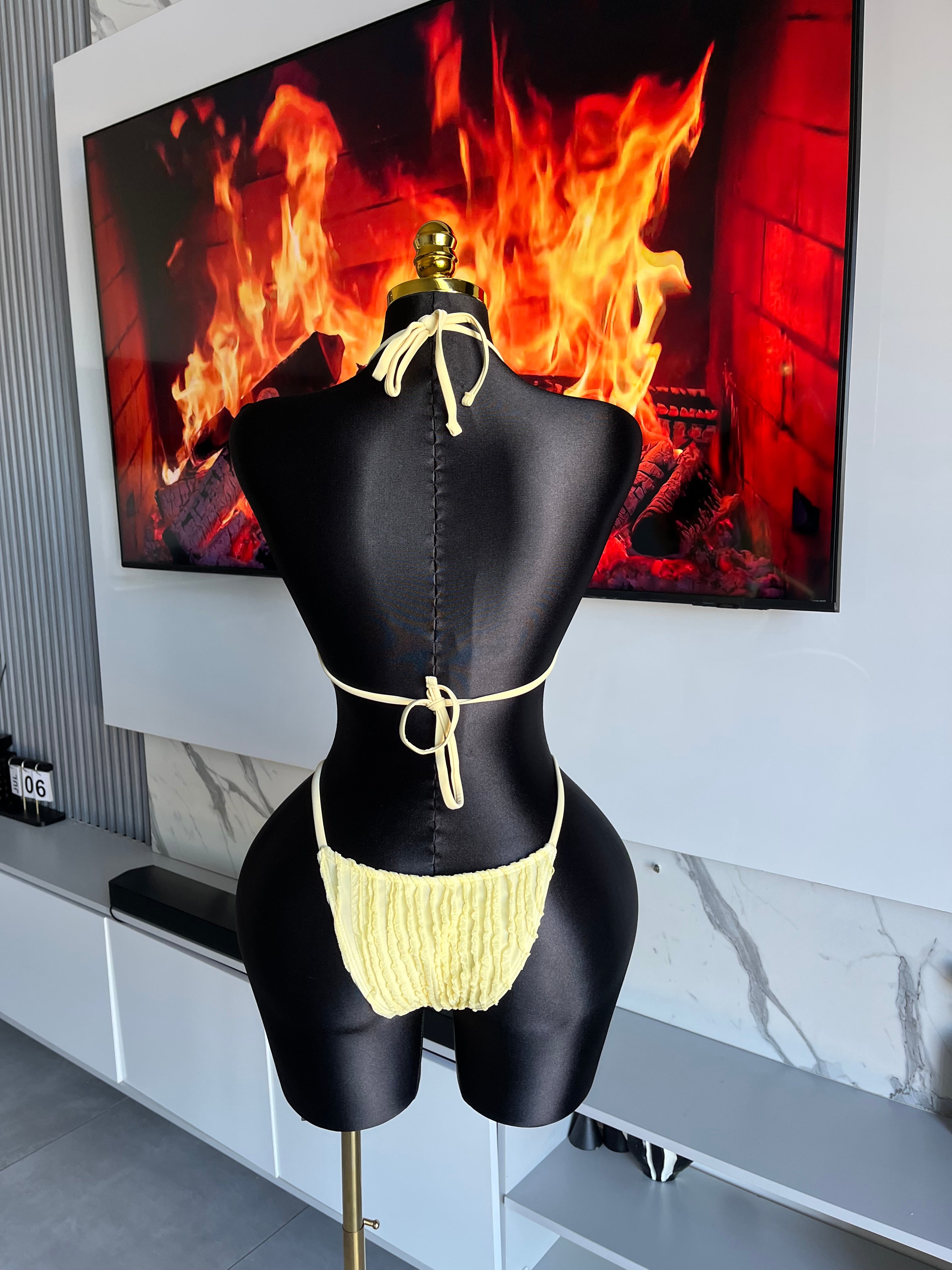 Thalia Yellow Draped Bikini Set