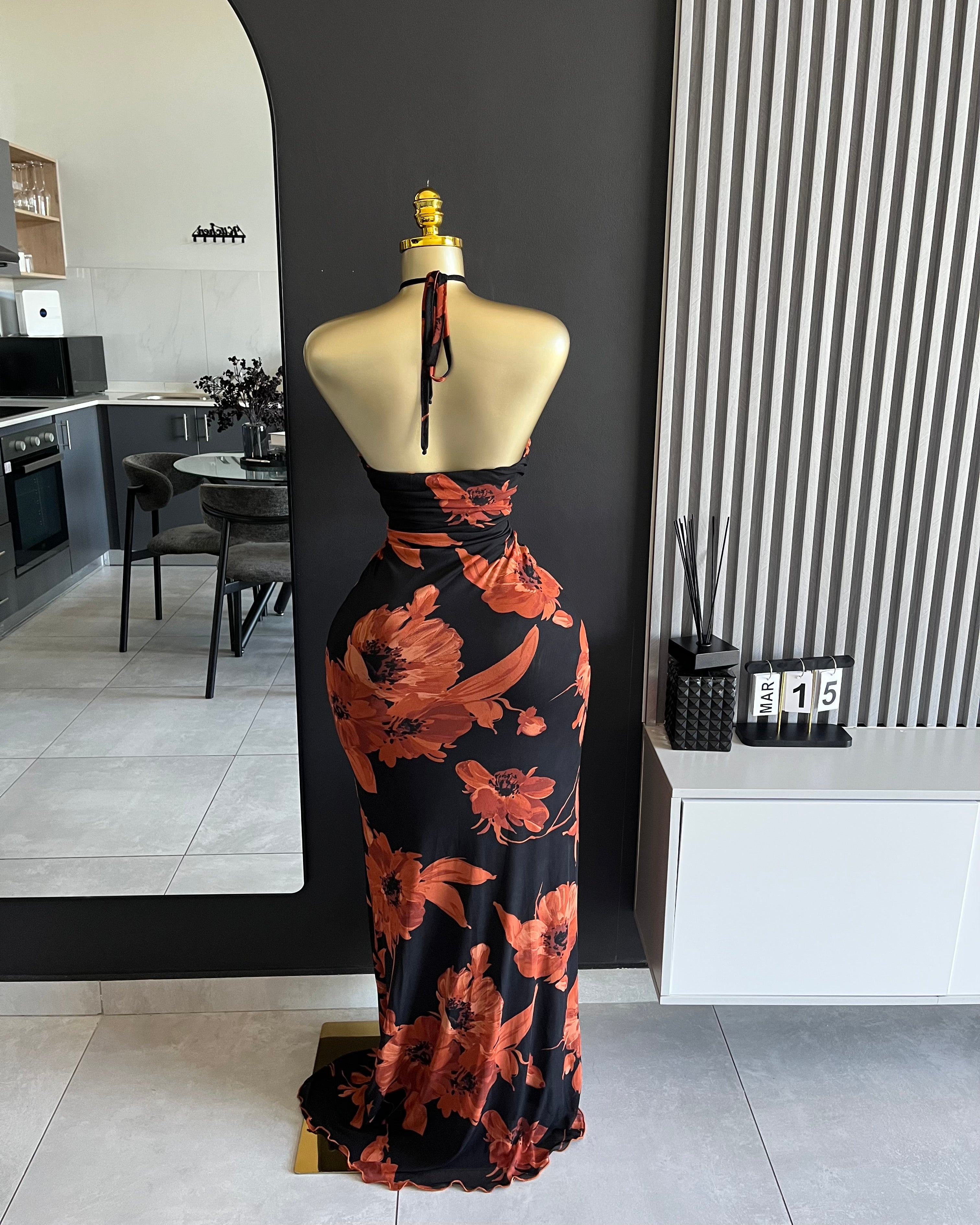 Aurelia Floral Mesh Maxi Dress