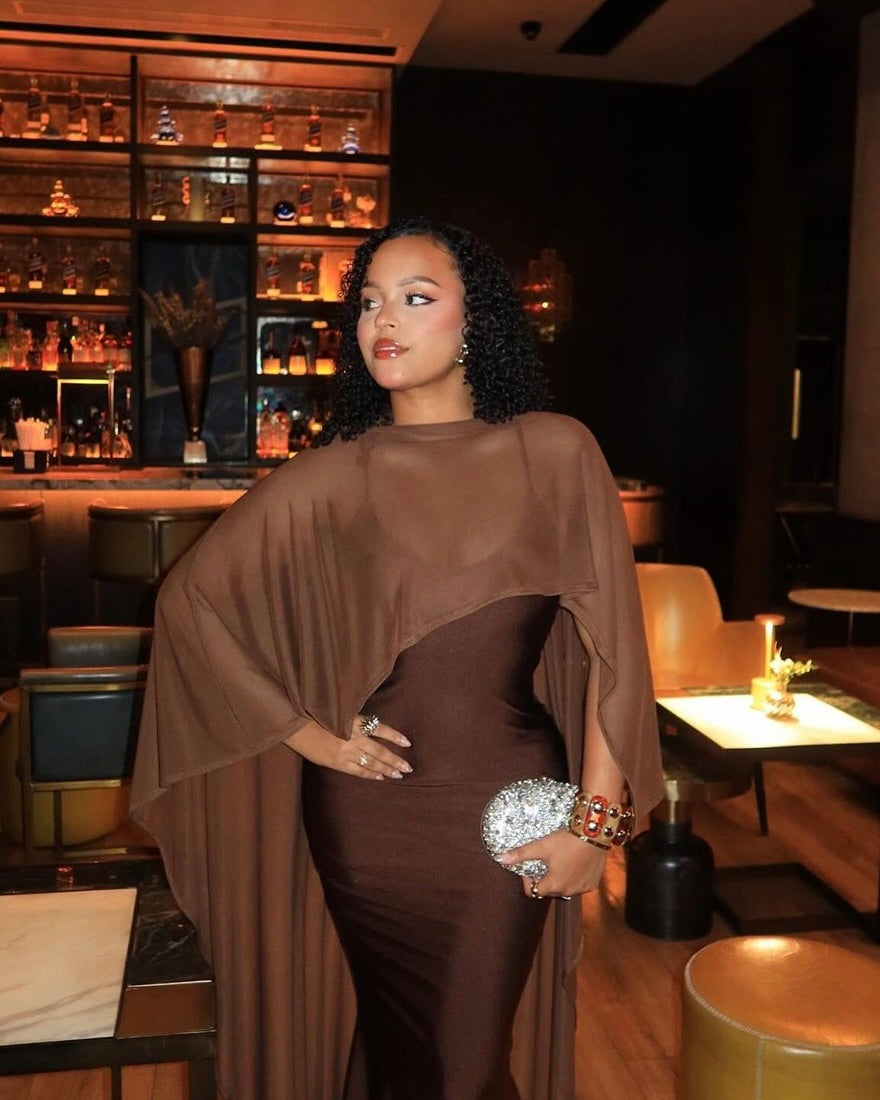 Olivette Cape Maxi Dress