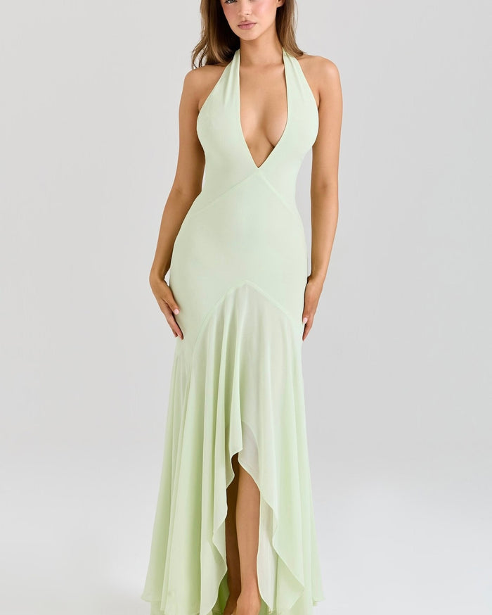 Tesaria Halter Maxi Dress